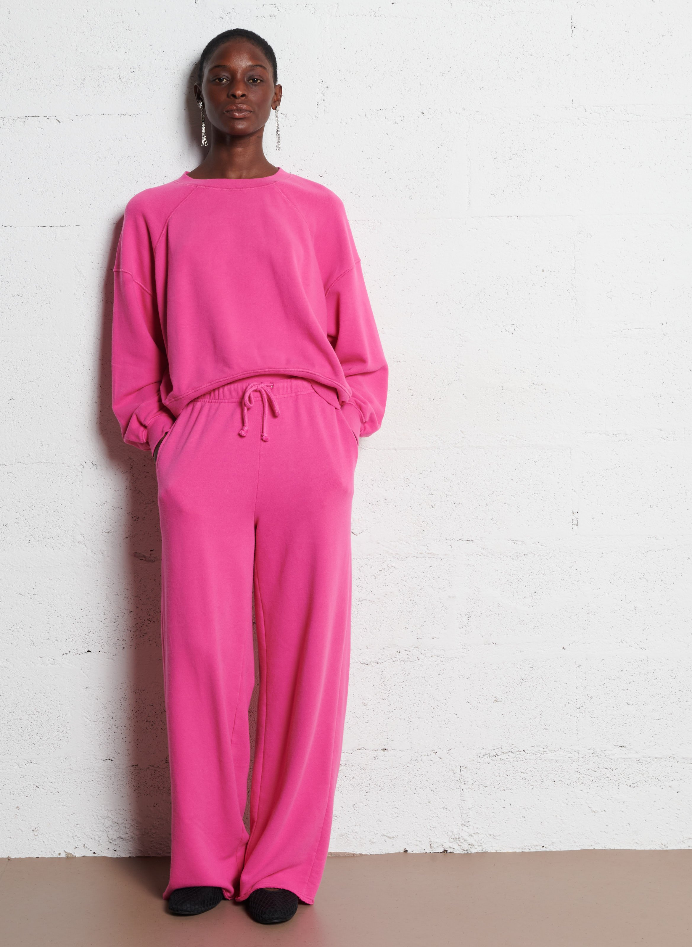 Jogging ample en coton mélangé atubay AMERICAN VINTAGE Rose