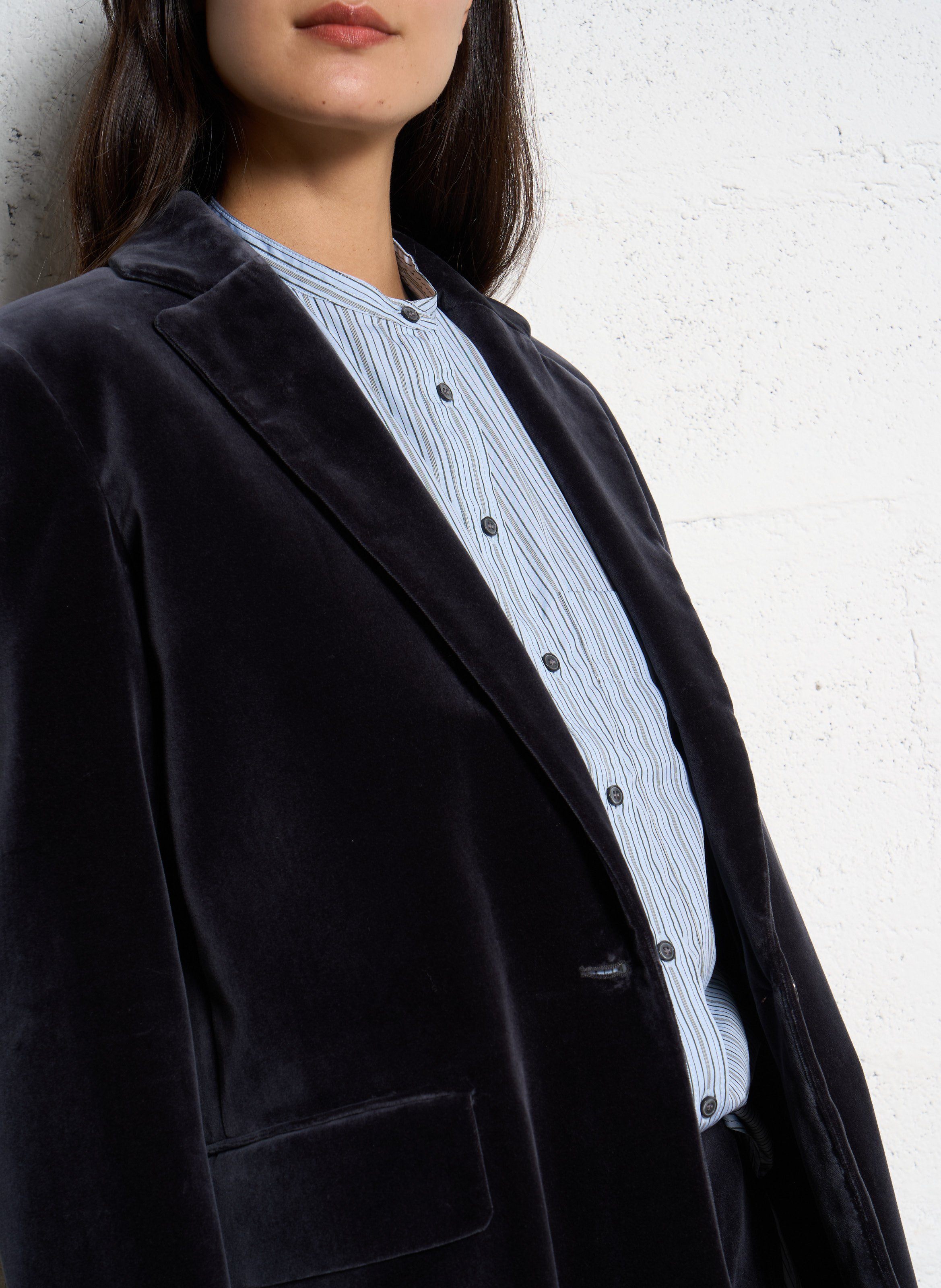 Veste de tailleur en velours sevres SOEUR Gris