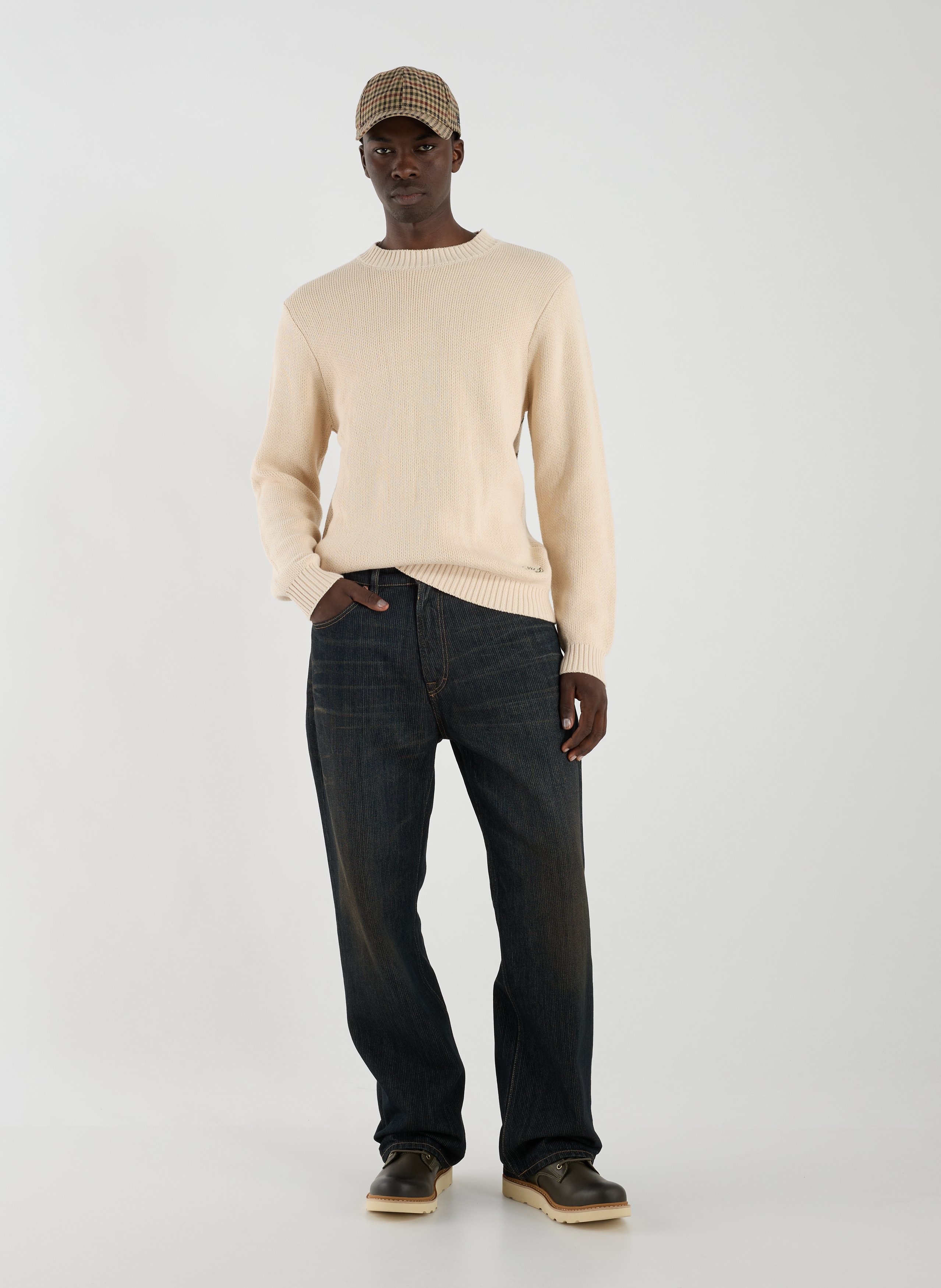 Cotton round neck Sweatshirt LES DEUX White