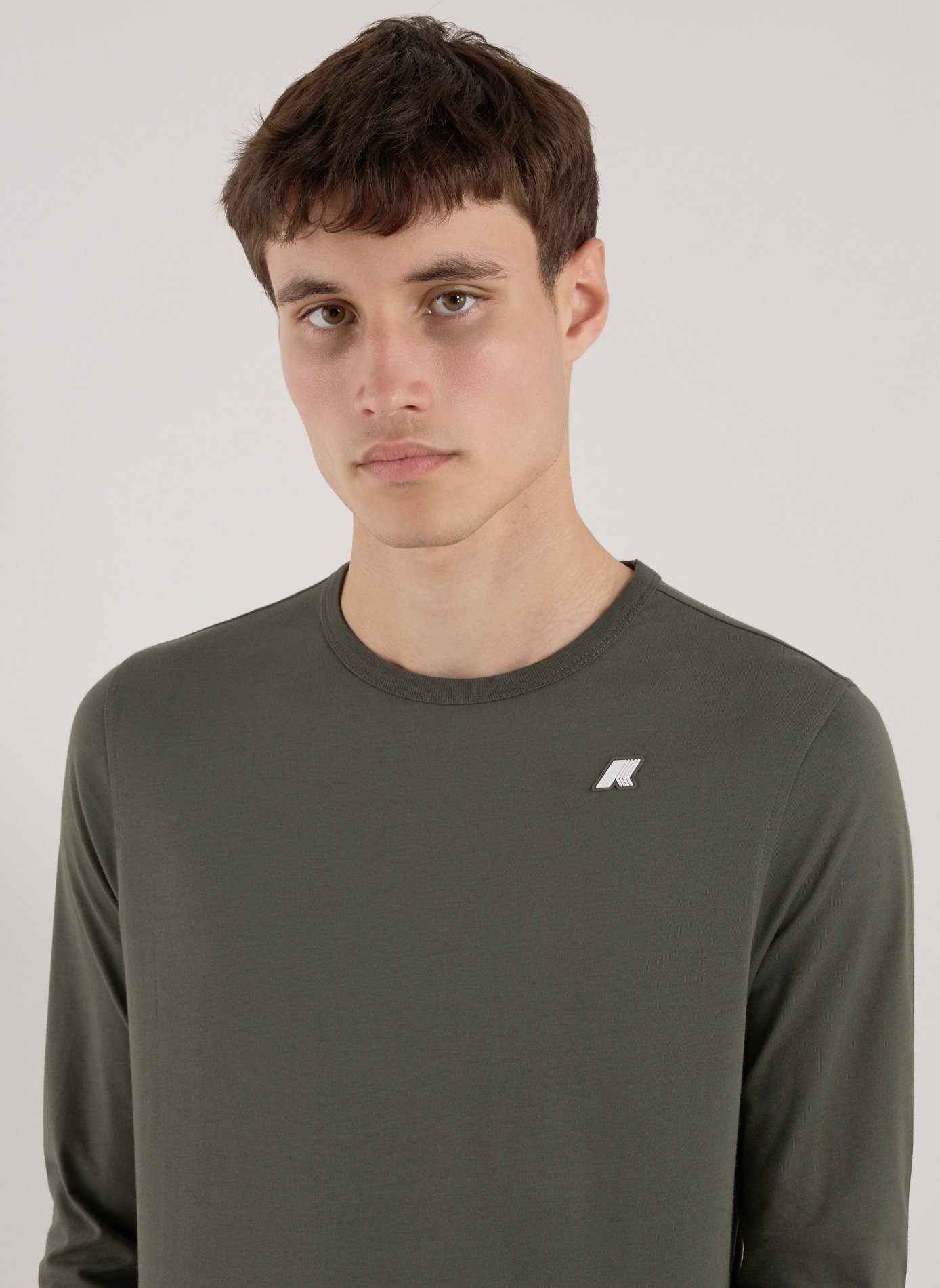 Long-sleeve cotton T-shirt K-WAY Khaki