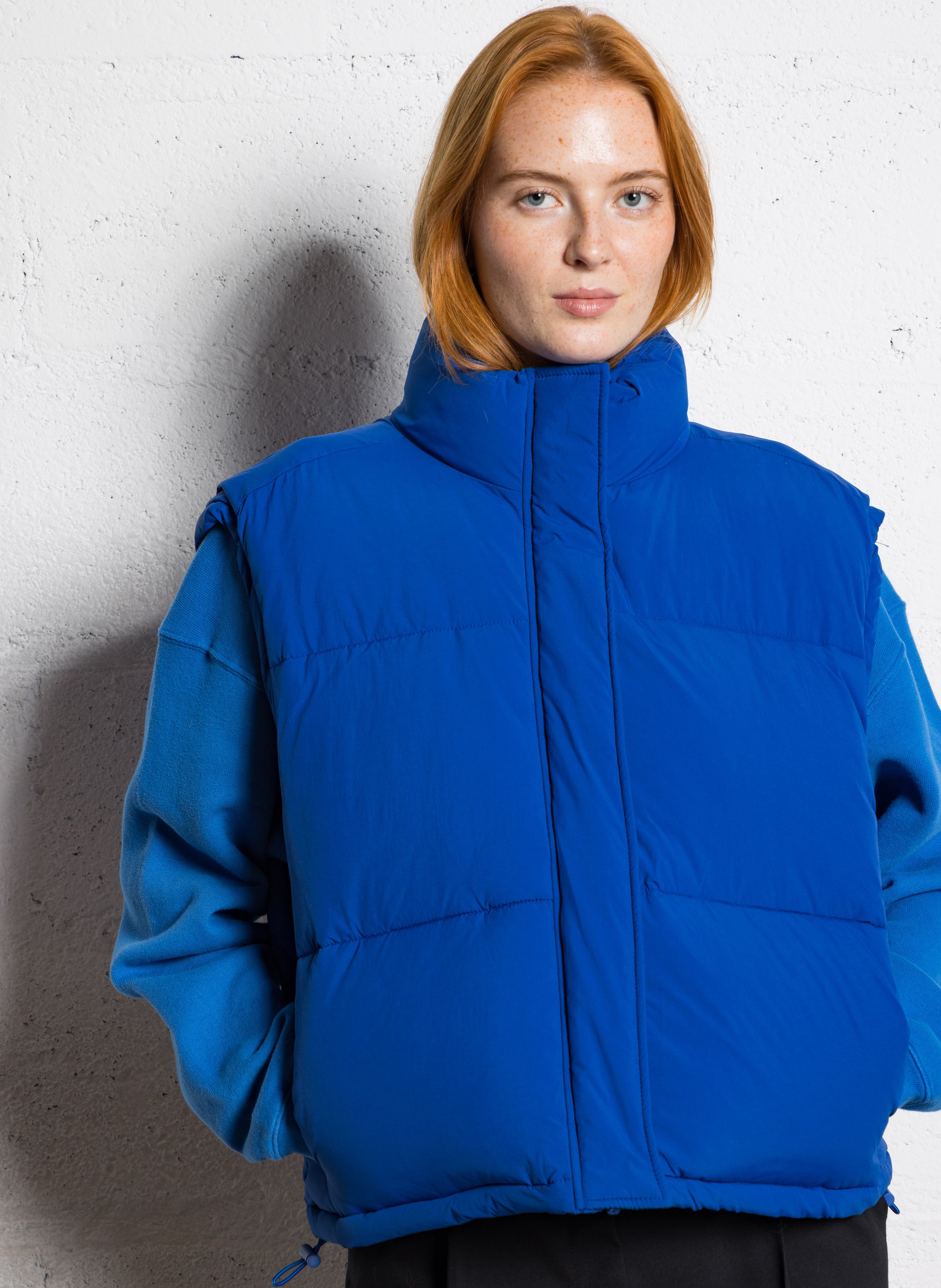 AMERICAN VINTAGE Veste courte matelassée col montant rofy Bleu