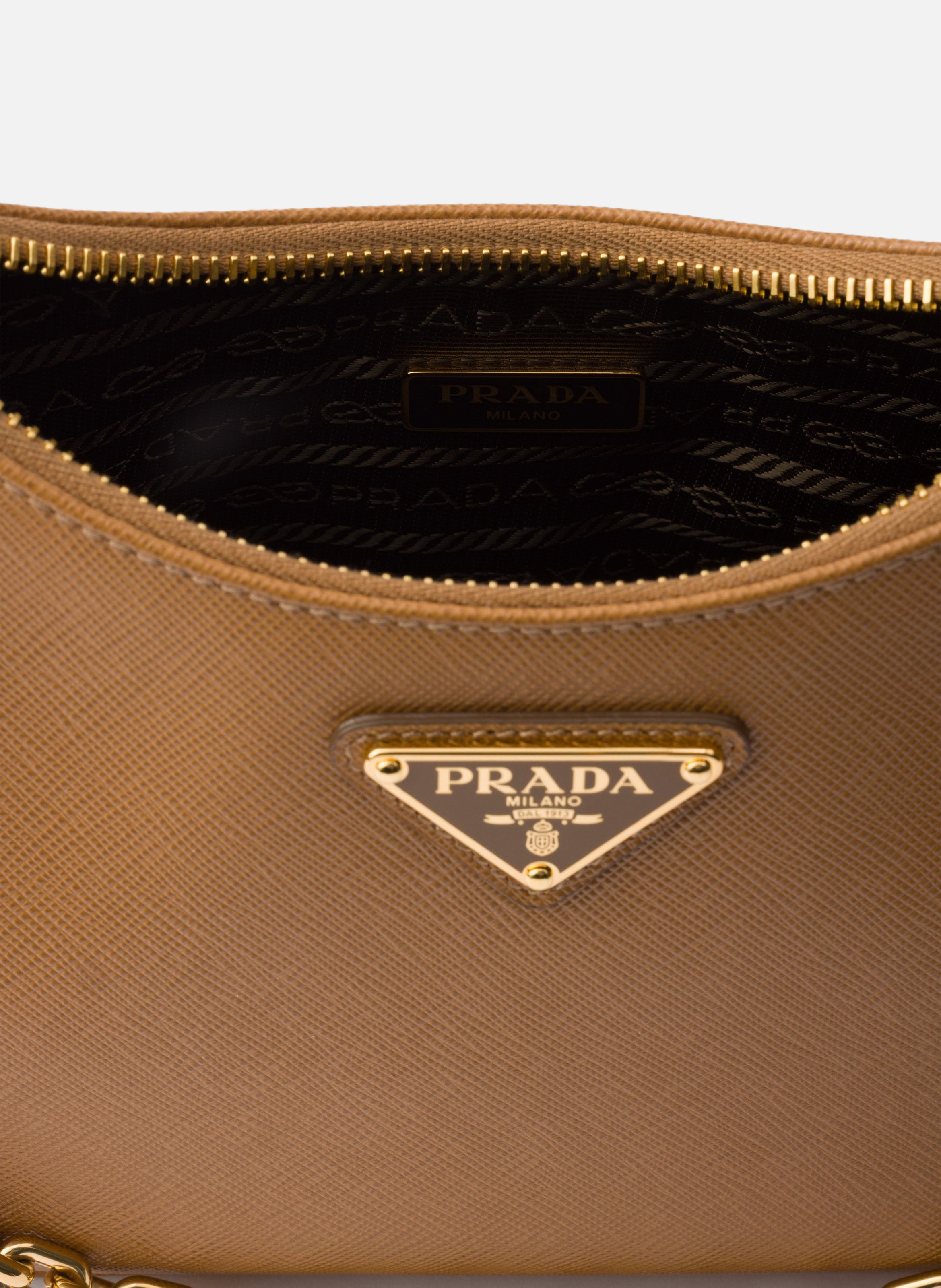 Sac prada re-edition 2005 en cuir saffiano PRADA Marron