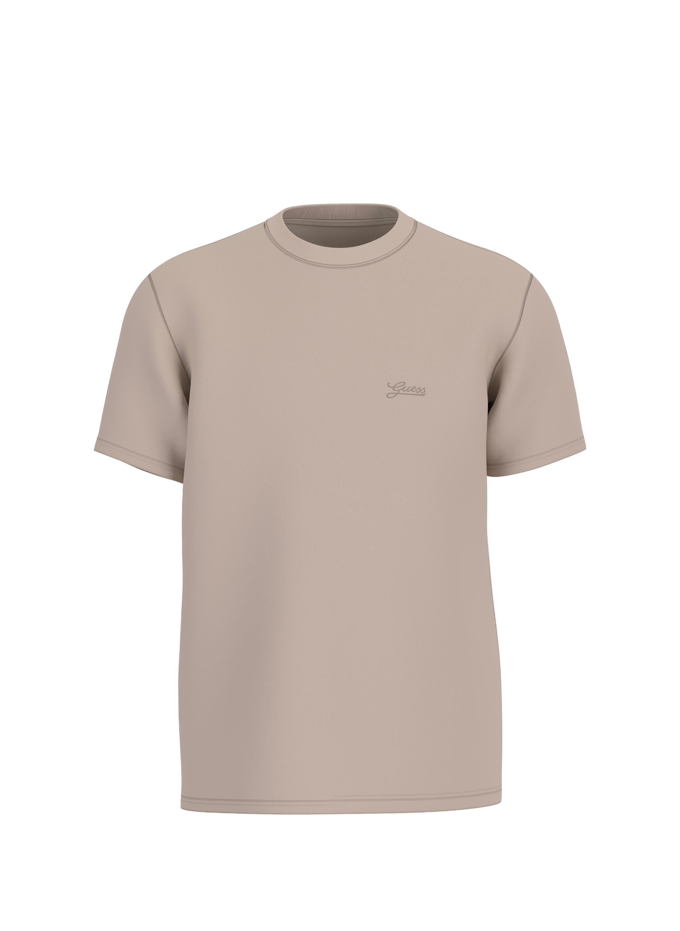 GUESS Straight-fit cotton T-shirt Brown