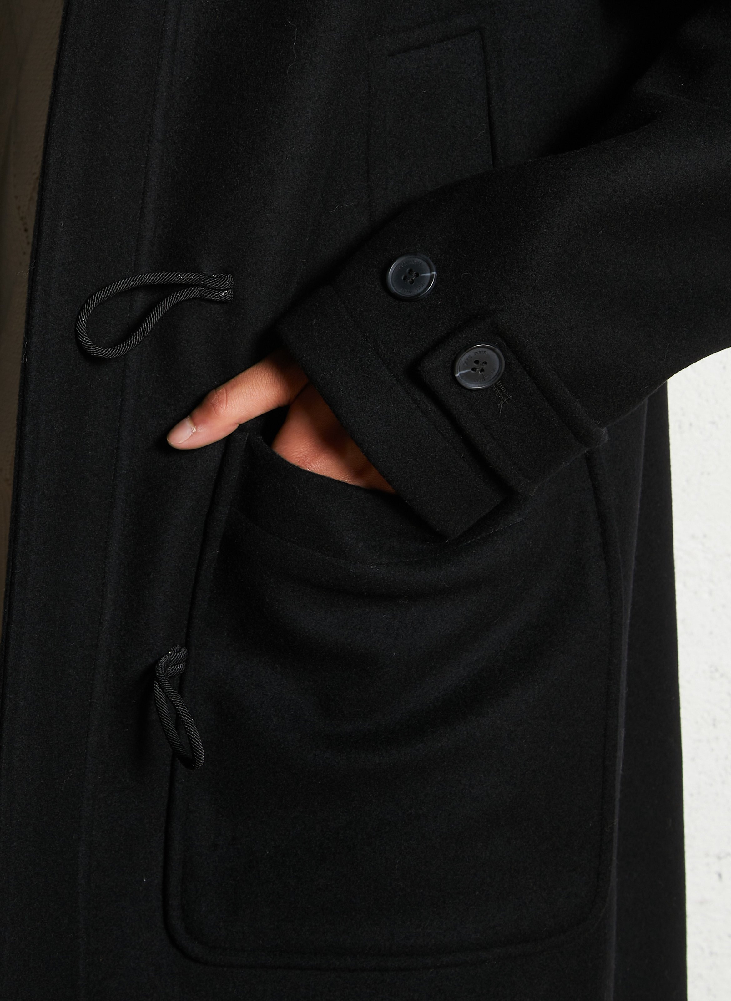 Manteau col montant en laine mélangée IKKS Noir