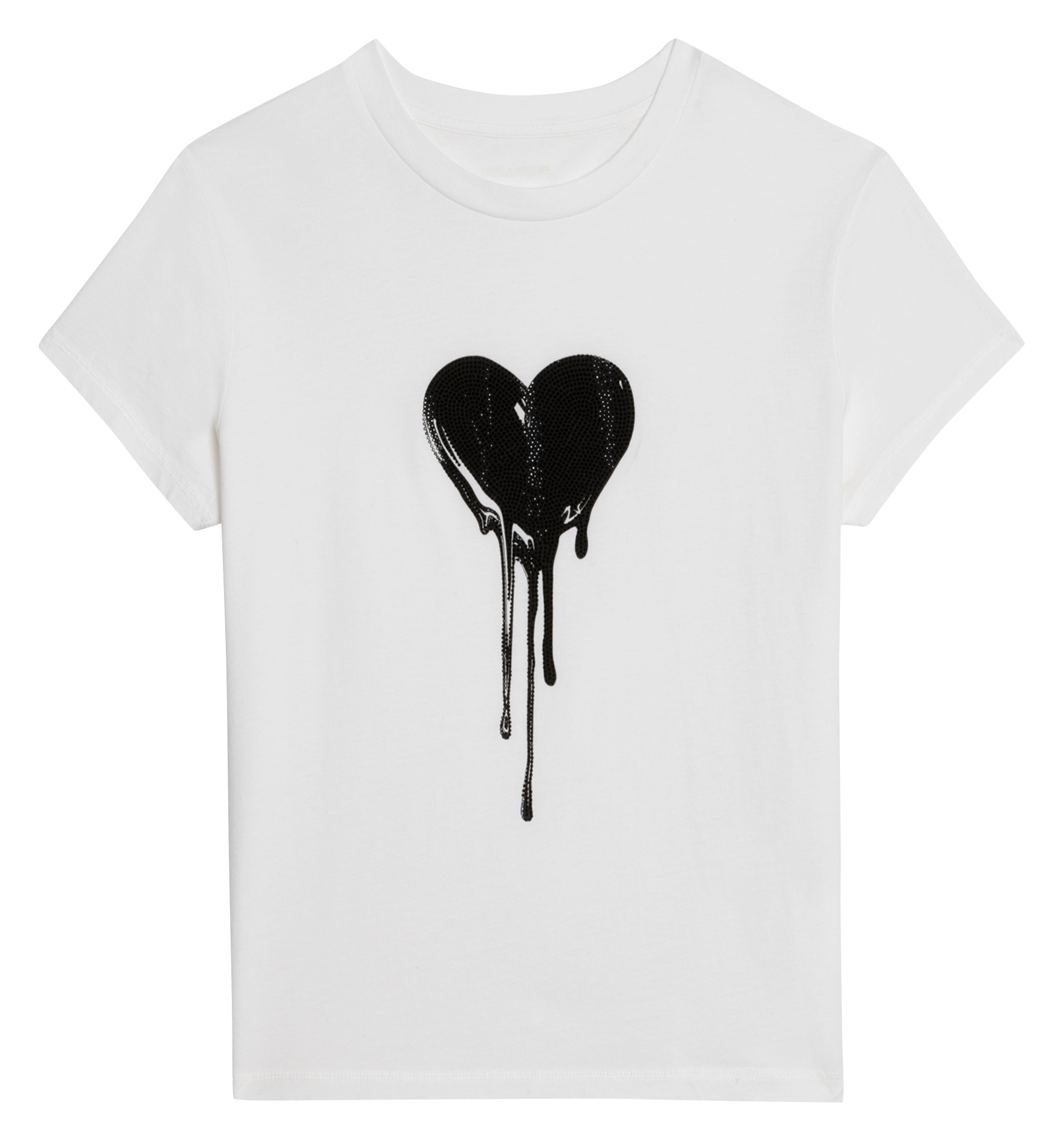 Tee-shirt droit col rond en coton walk Blanc