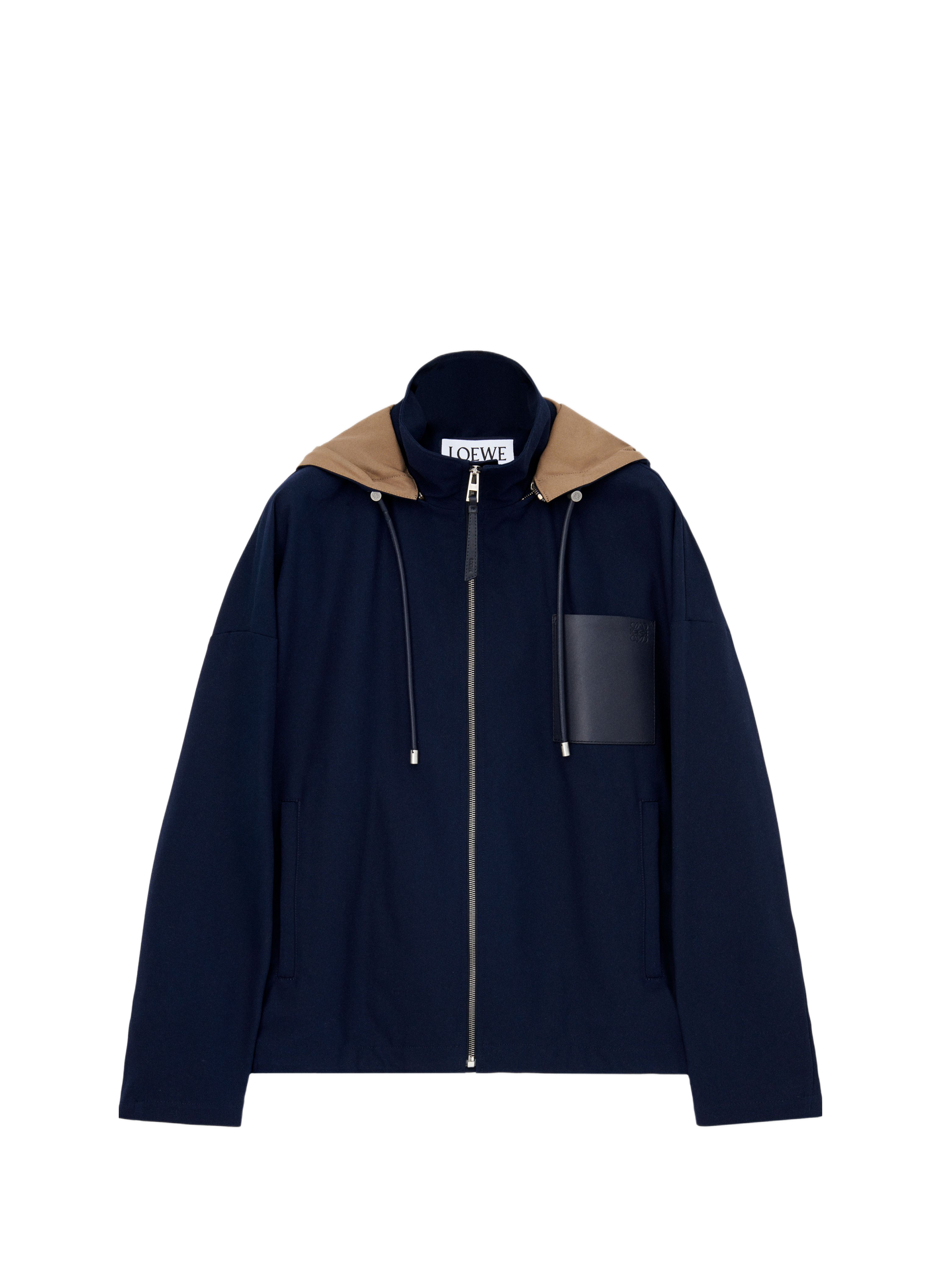 Cotton twill hooded jacket LOEWE Blue