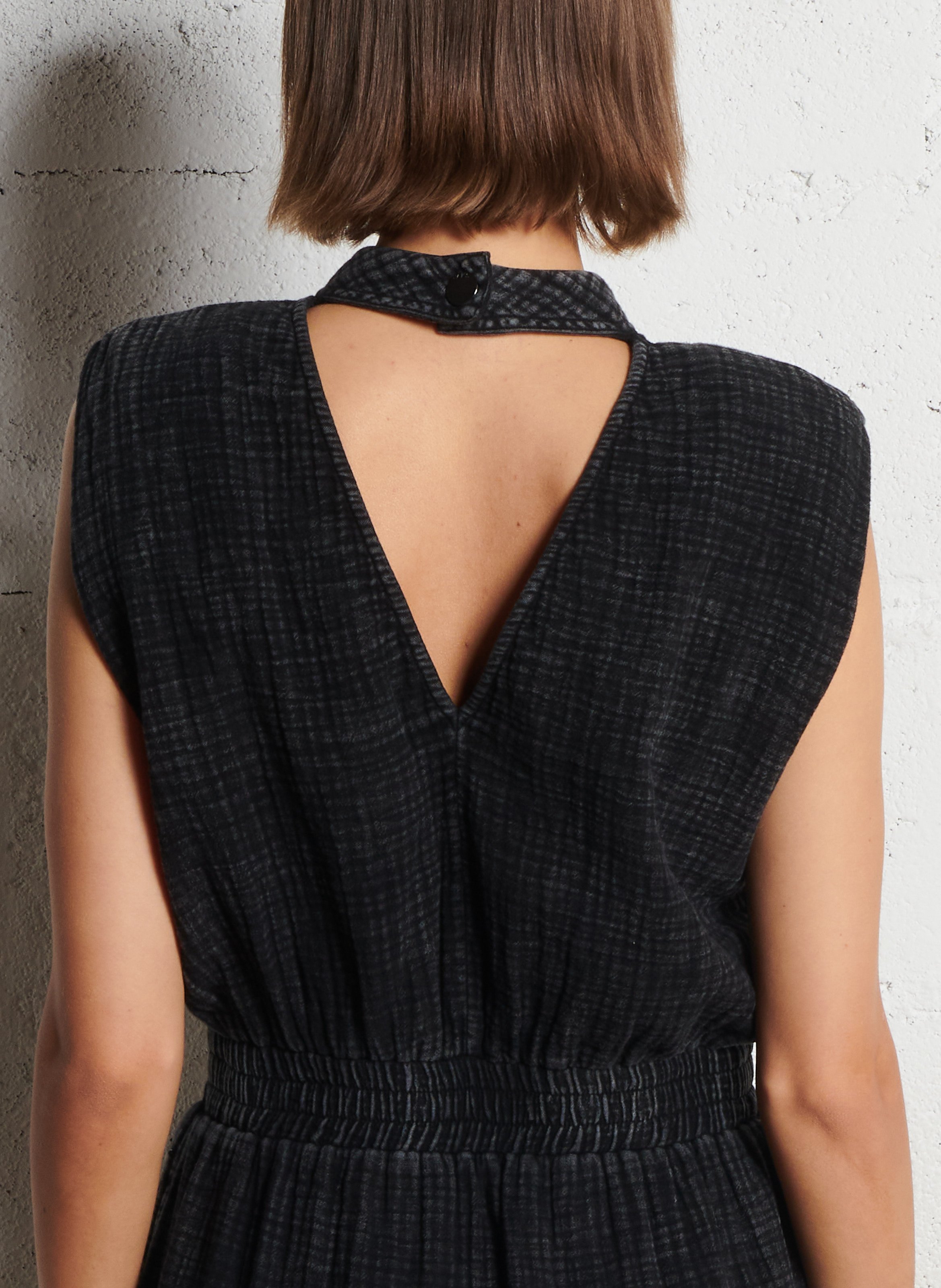 Robe courte col v IKKS Gris