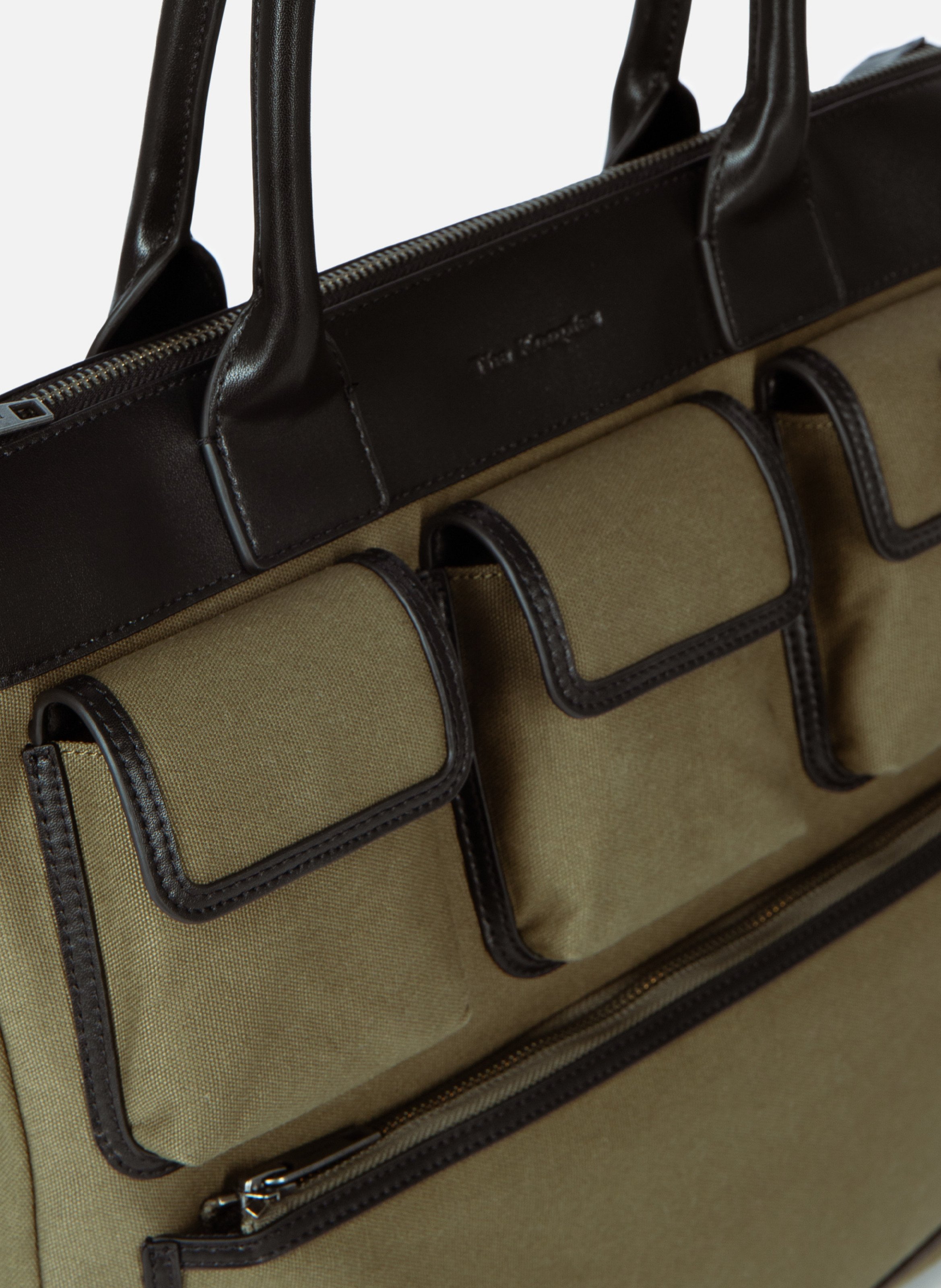 Sac cabas canvas et cuir THE KOOPLES Vert