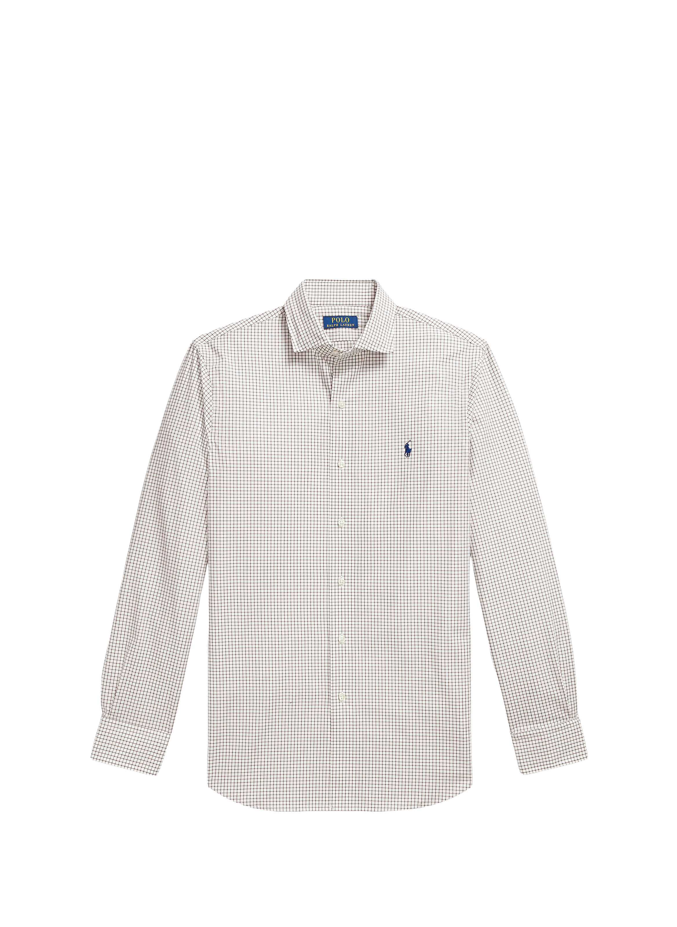 Chemise col classique en coton  7047c white chocolate brown
