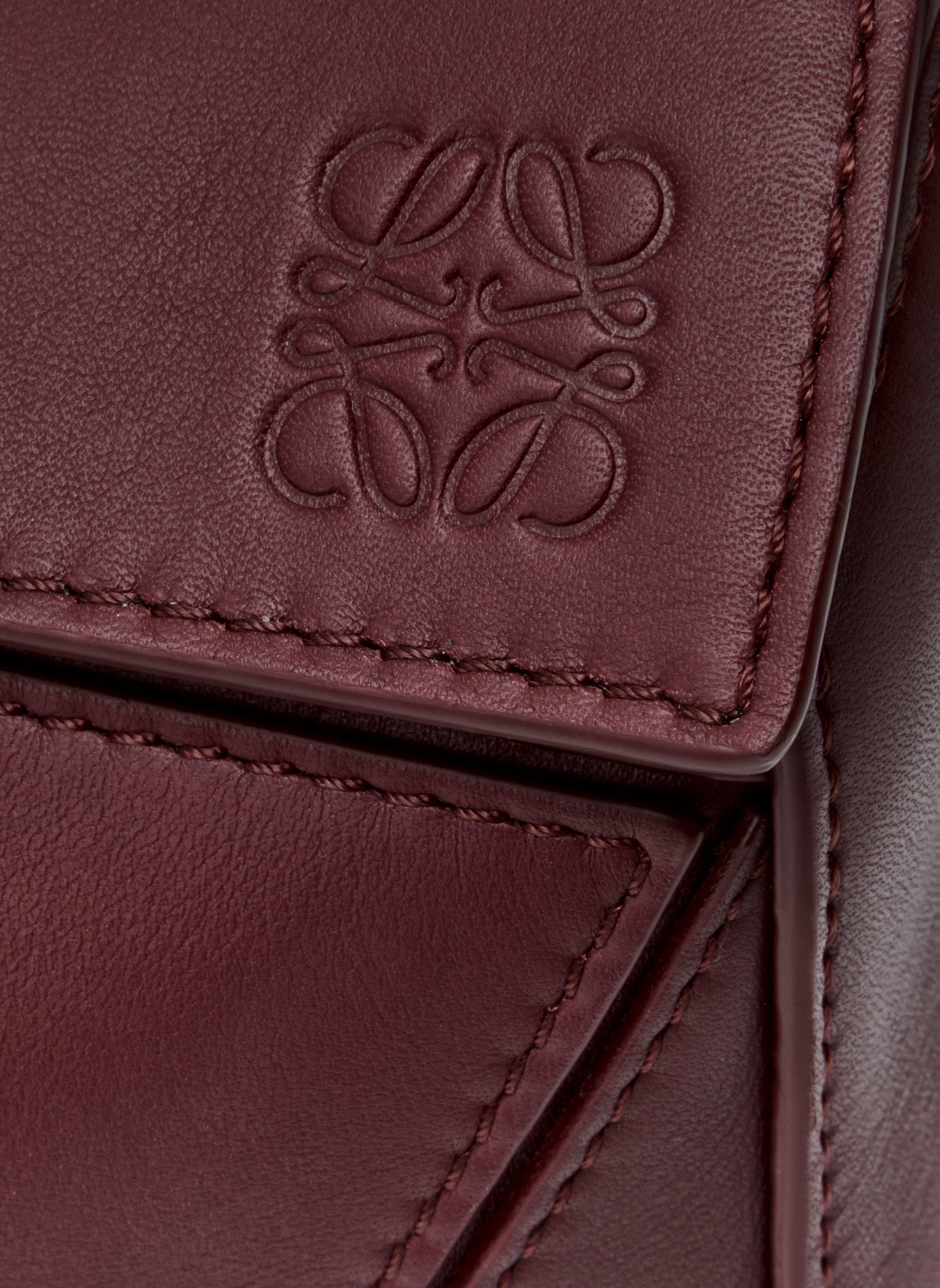 Petit sac Puzzle en cuir de veau lisse et agneau nappa LOEWE Rouge