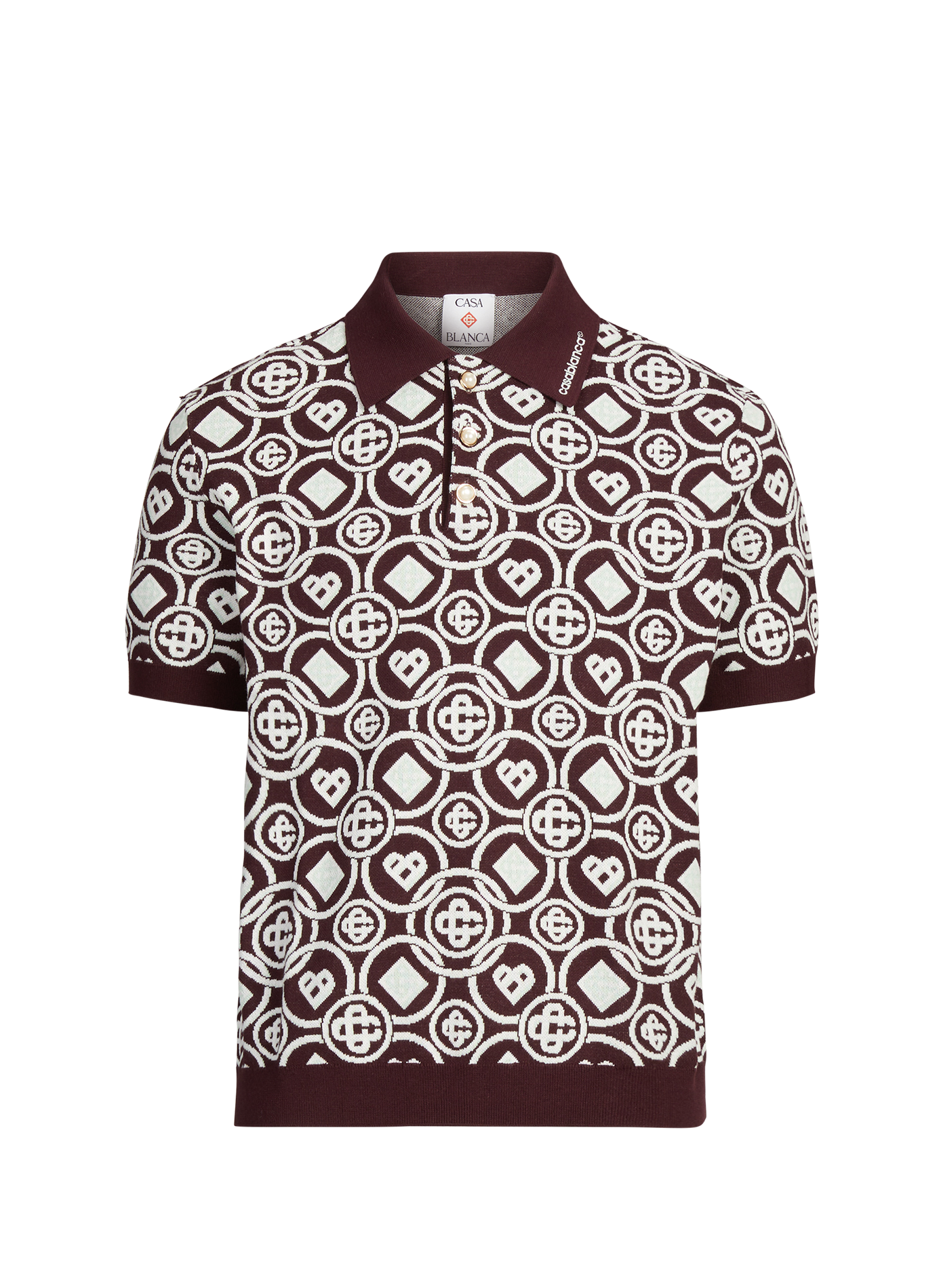 Polo à manches courtes logotypé en coton CASABLANCA PARIS Multicolore