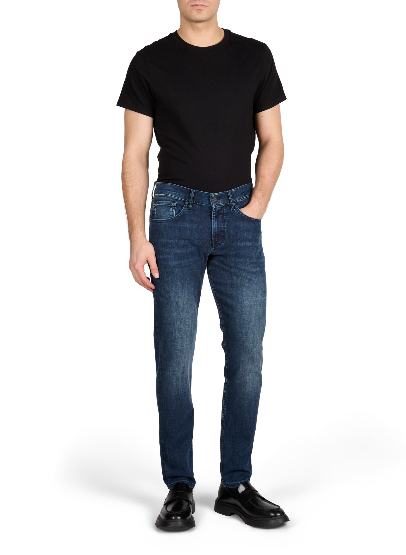 Jeans Slimmy Tappered en coton mélangé 7 FOR ALL MANKIND Bleu