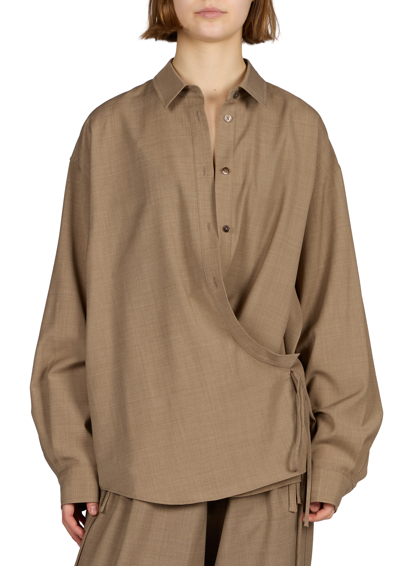 Fluid shirt knotted at the front LE 17 SEPTEMBRE Brown