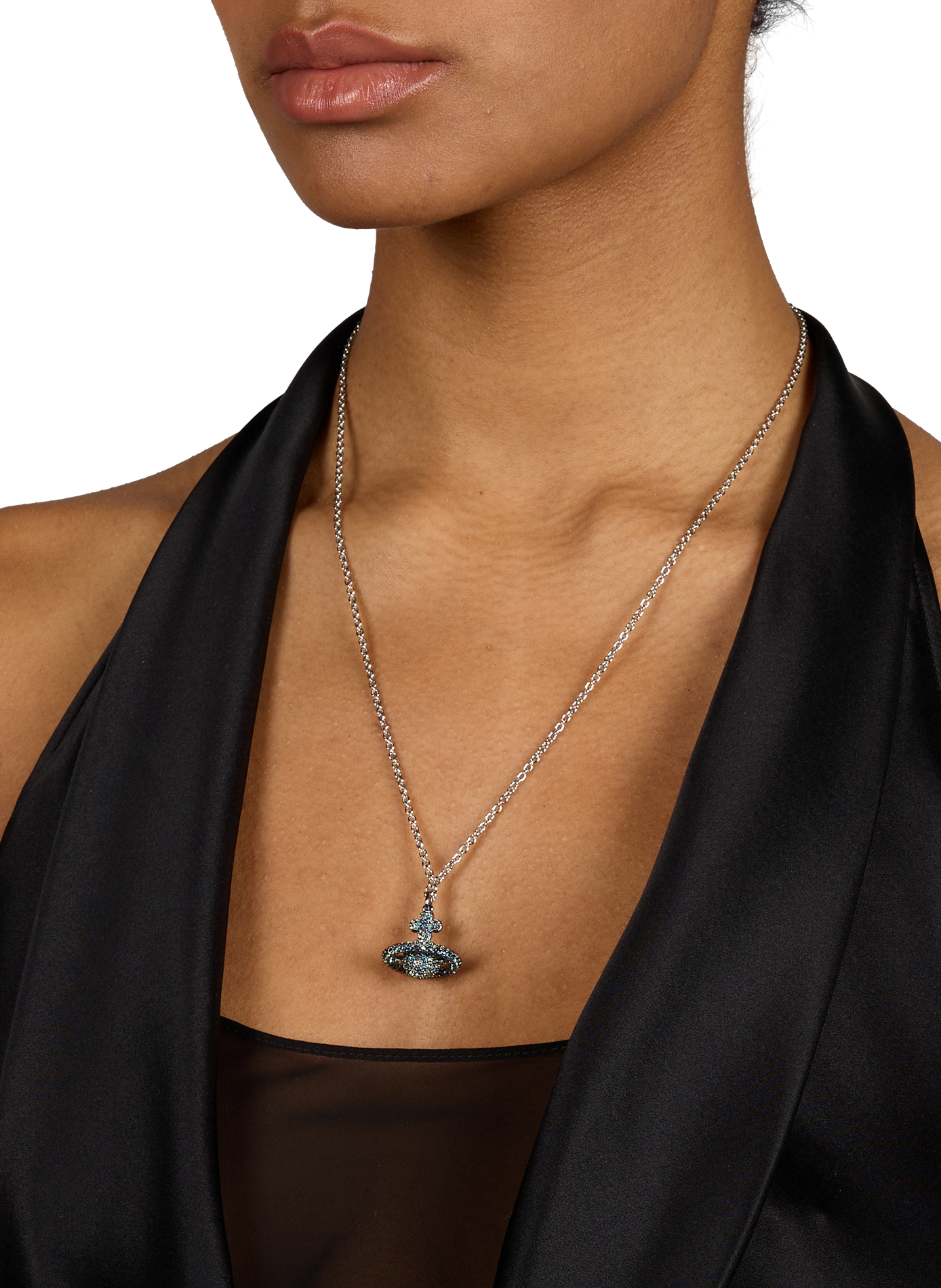 Pendant necklace Grace in mixed brass VIVIENNE WESTWOOD Blue