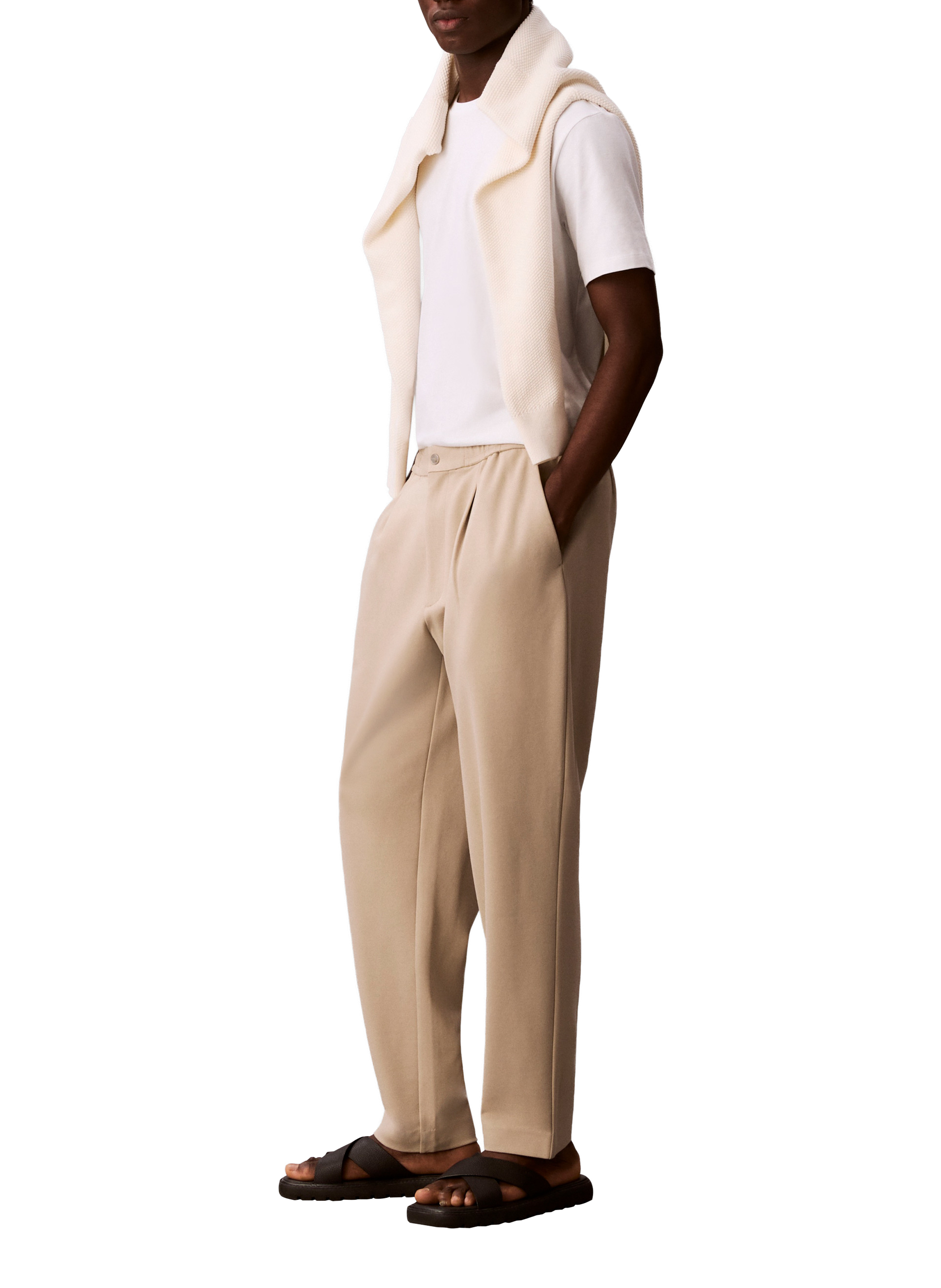 Pantalon slim Tapered fit CALVIN KLEIN Beige