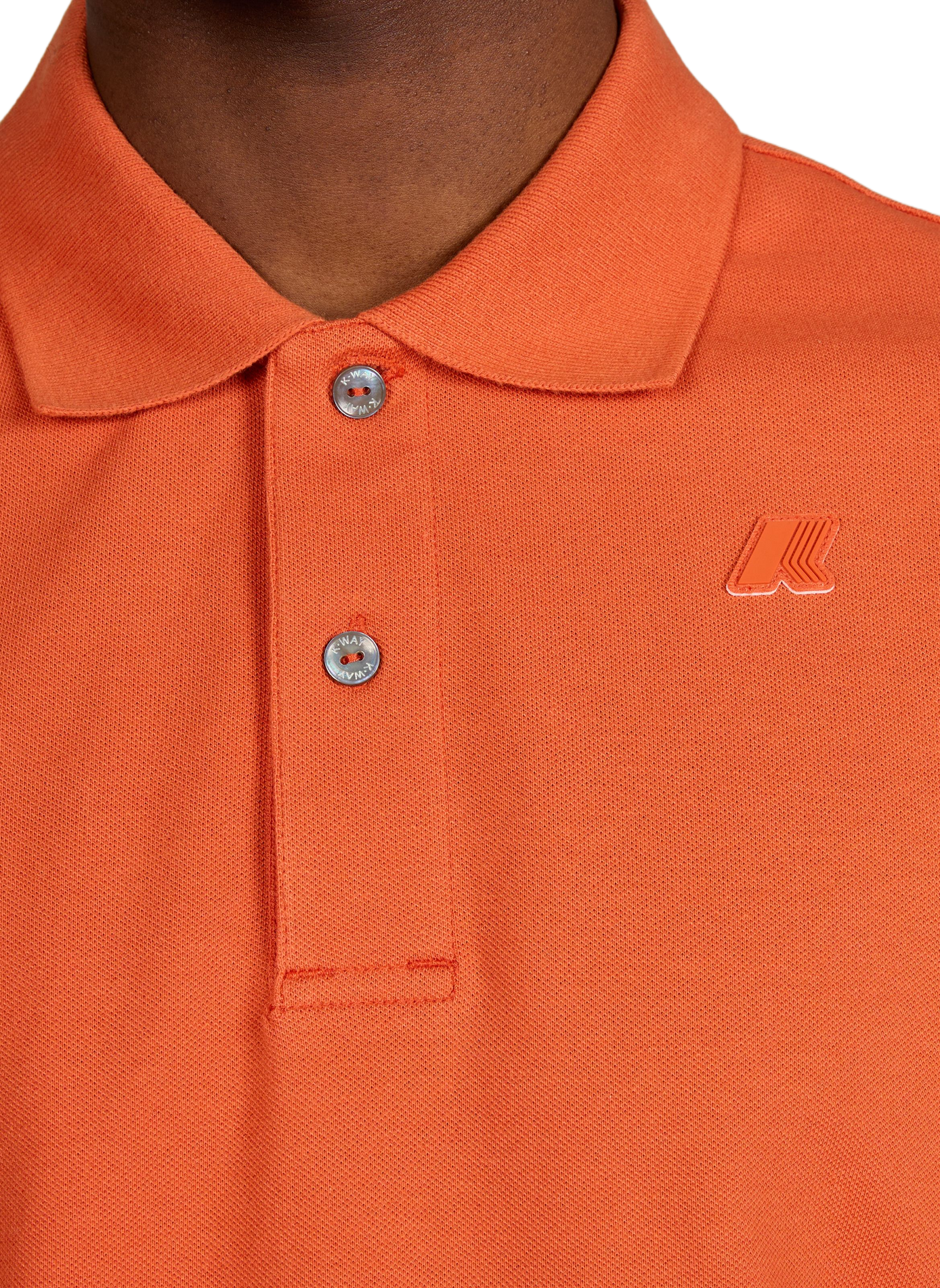 Polo manches courtes en coton mélangé K-WAY Orange