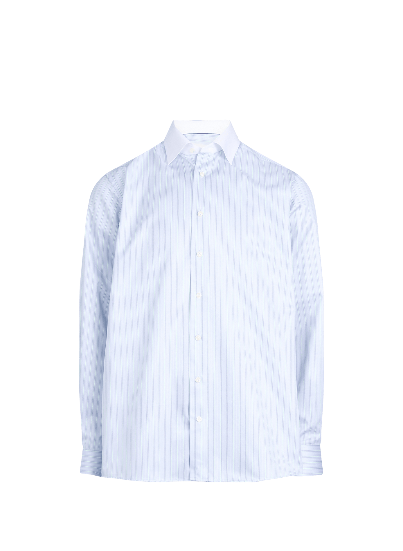 Chemise droite rayée à col contrasté en coton ETON Bleu