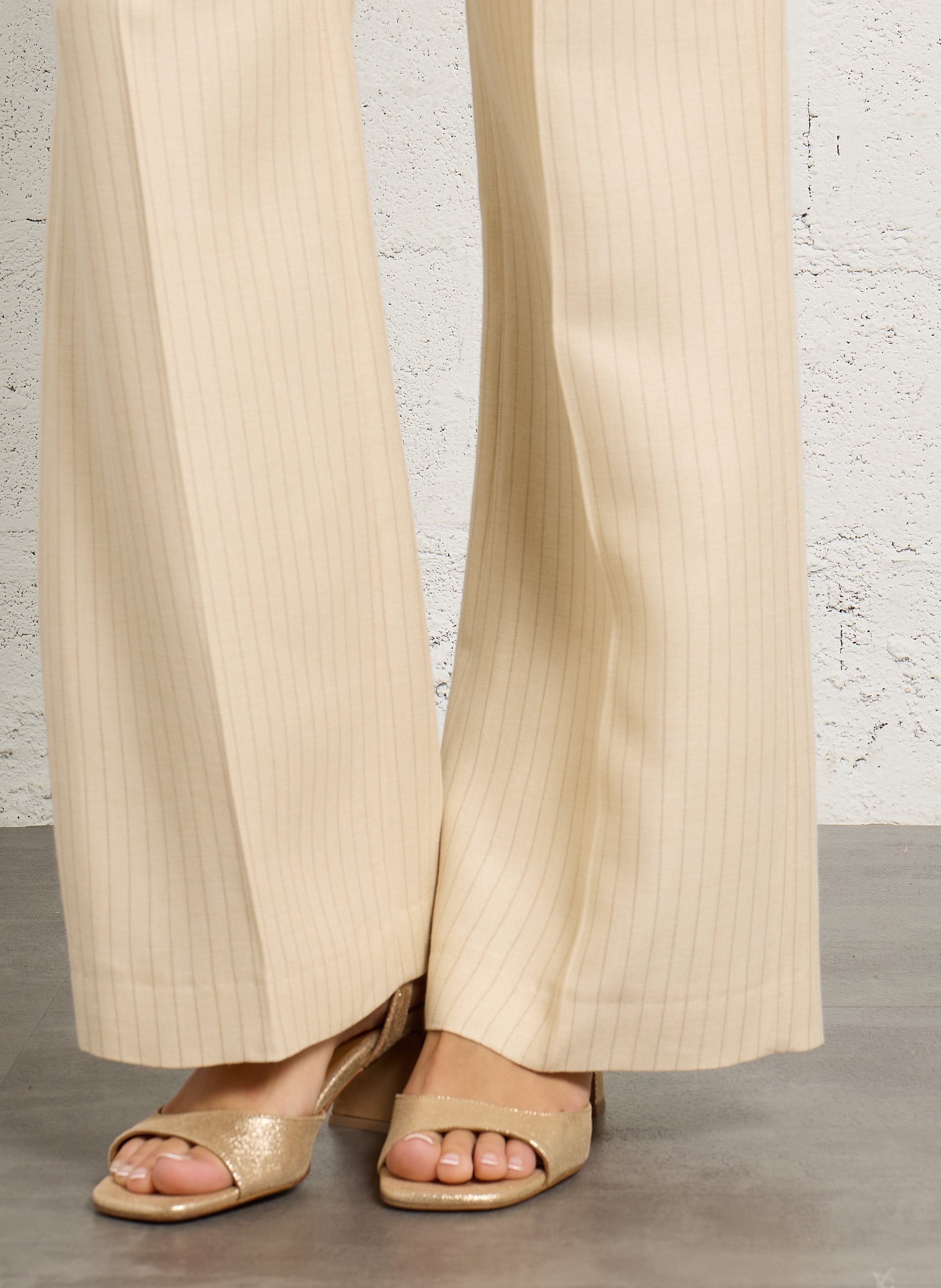 Pantalon large à rayures layla MAISON 123 Blanc