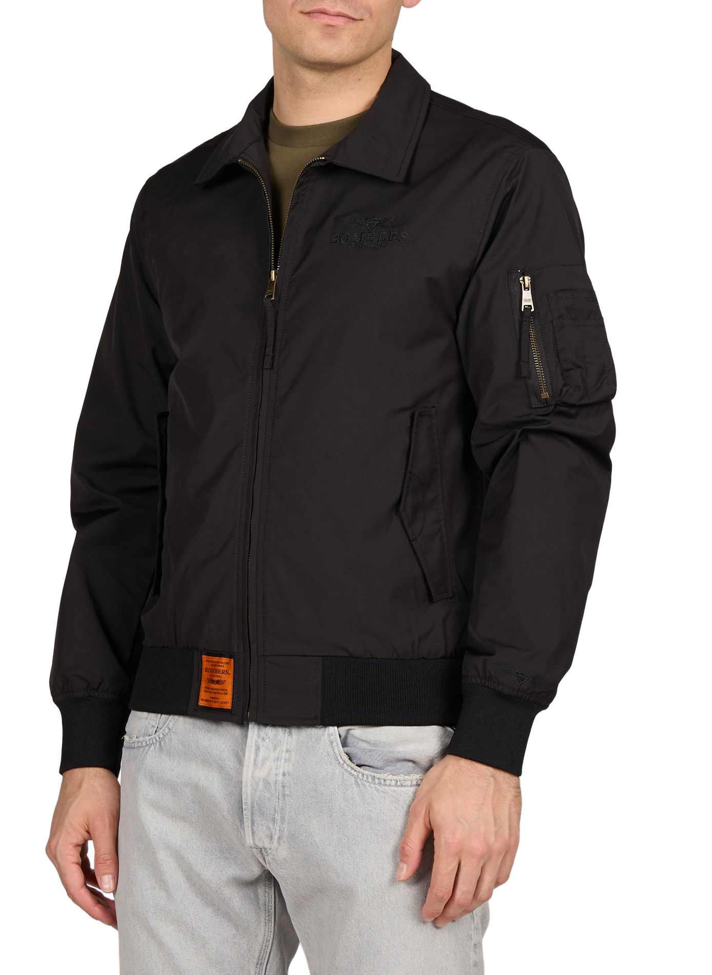 Hawk classic collar bomber BOMBERS ORIGINAL Black