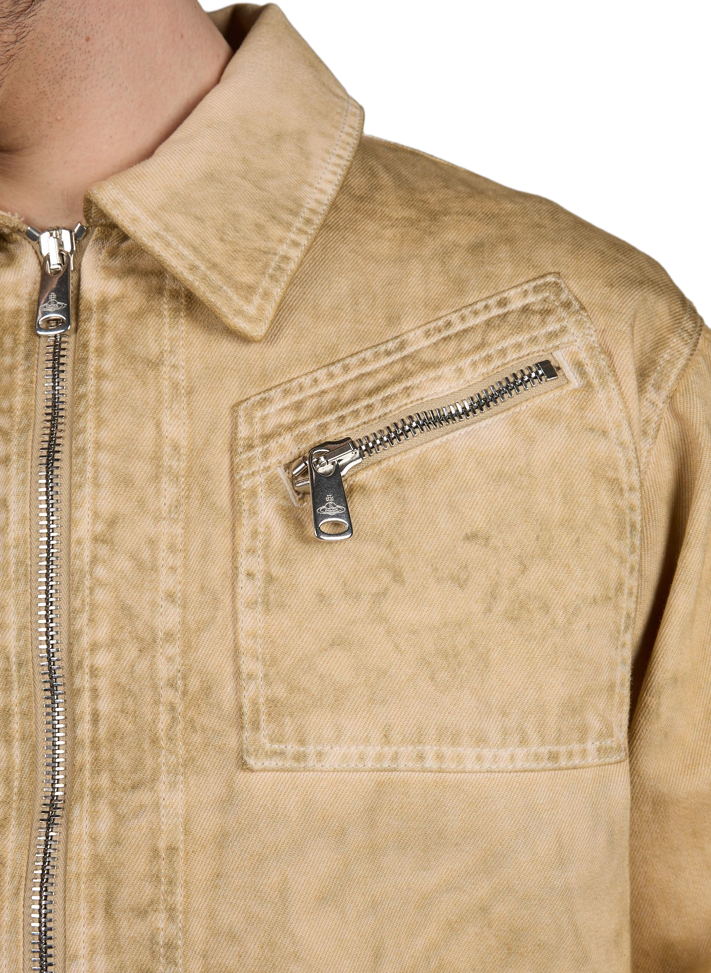 Denim jacket by Piranha in cotton VIVIENNE WESTWOOD Beige