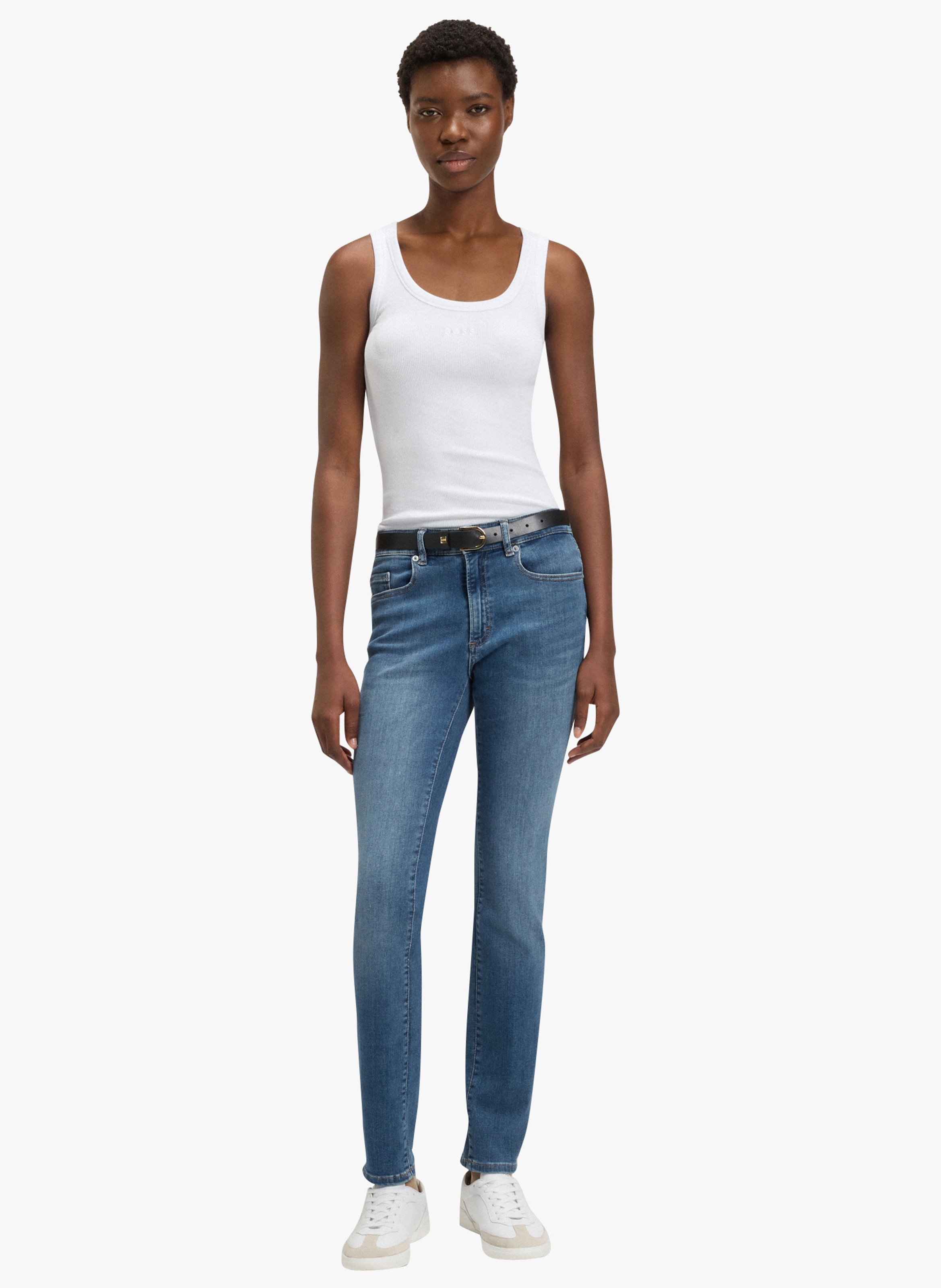 Jean slim en coton mélangé BOSS Bleu