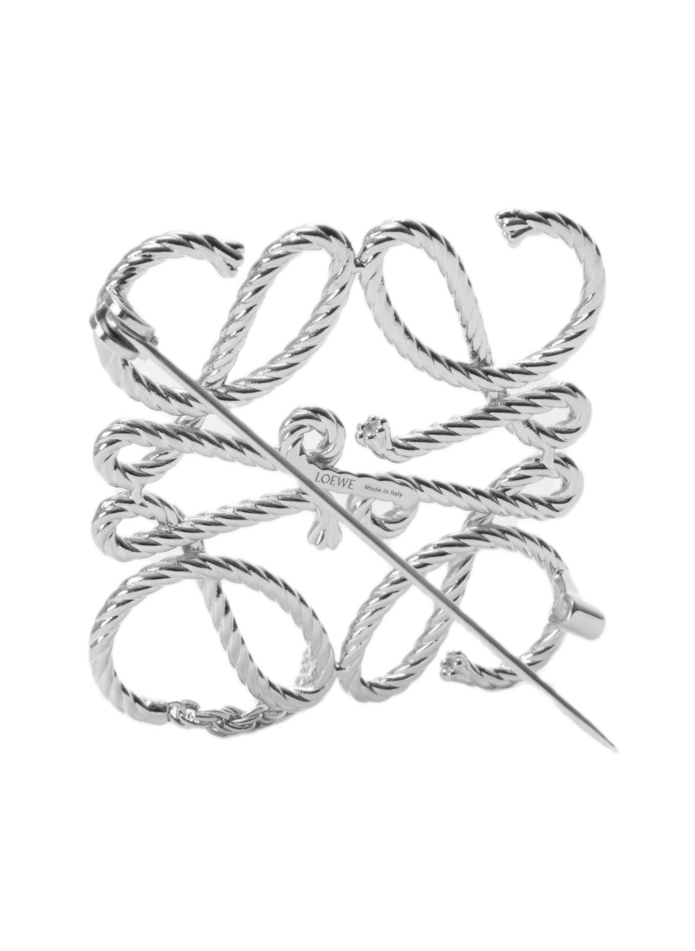 Broche Anagram texturée LOEWE Argent