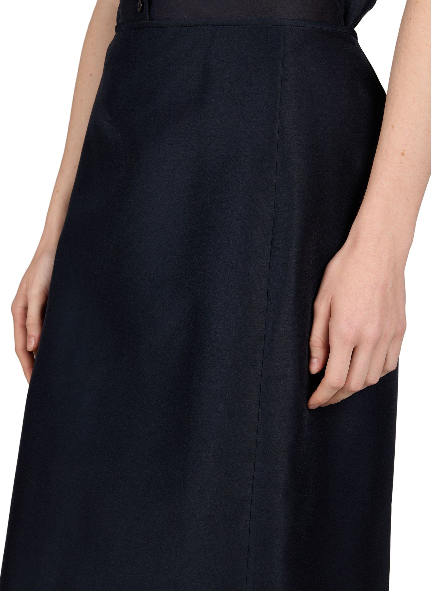 Structured midi skirt with slit LE 17 SEPTEMBRE Blue
