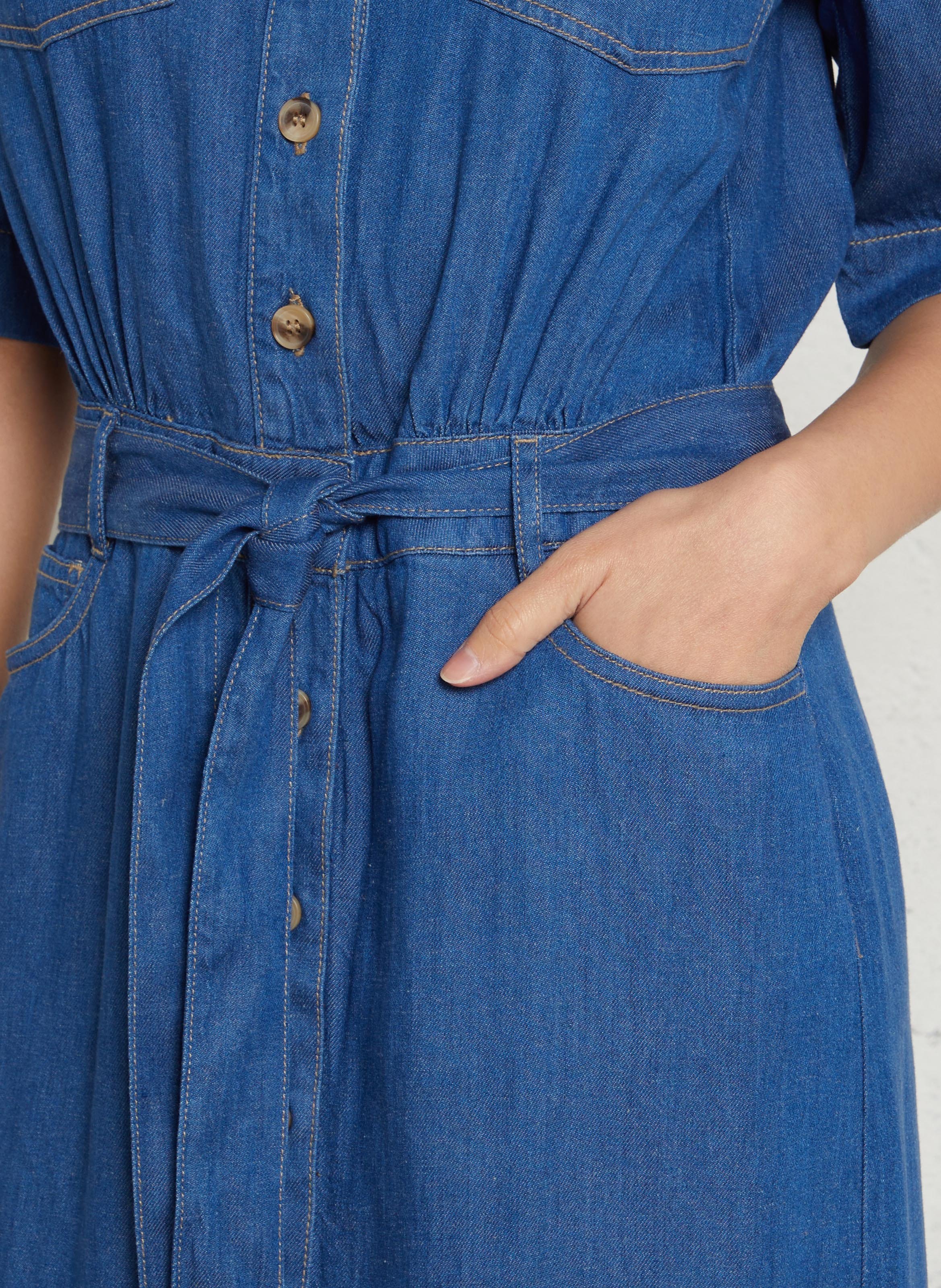 Robe midi en jean bruna Bleu