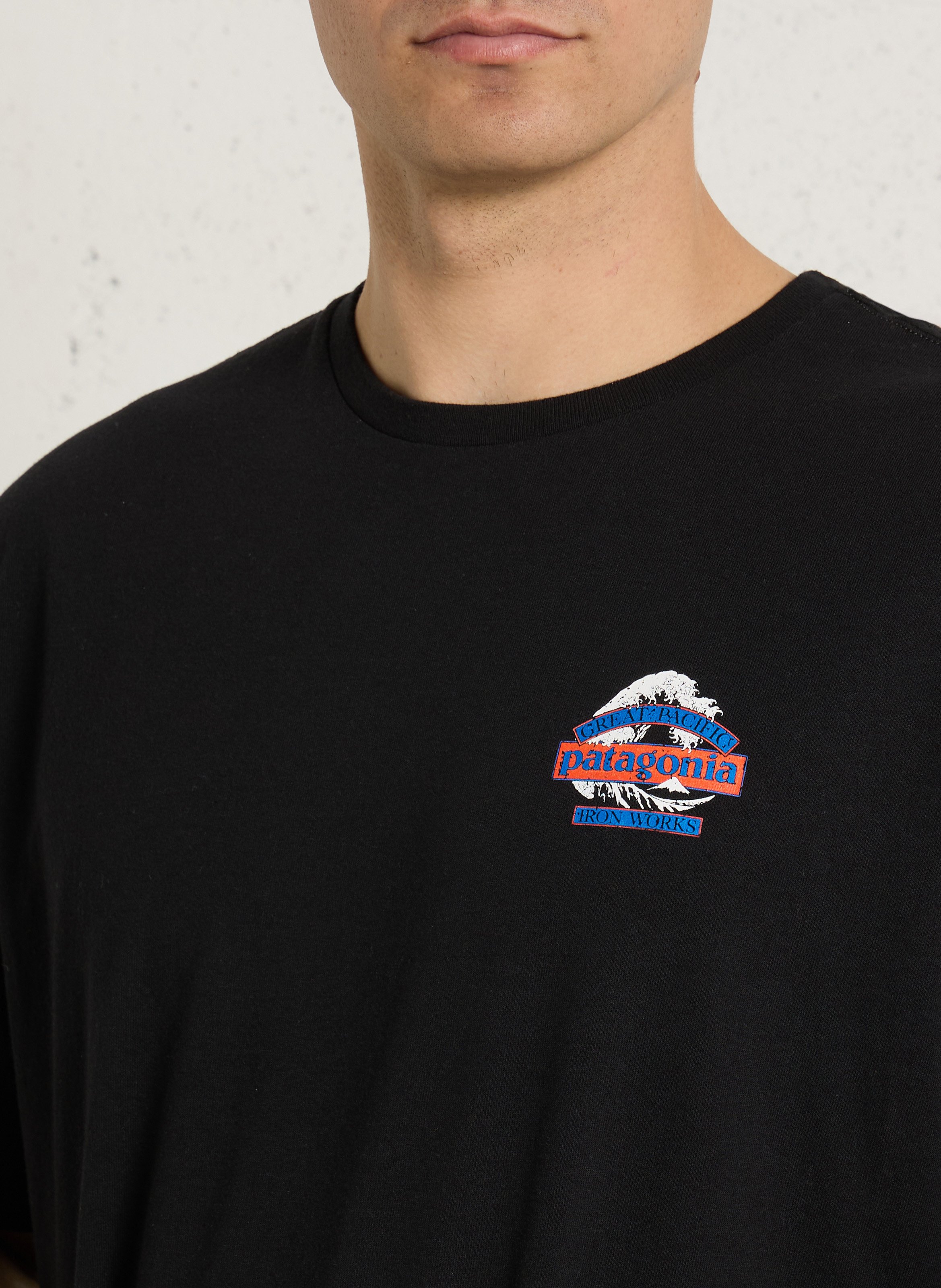 Straight round-neck t-shirt in blended recycled cotton PATAGONIA Black