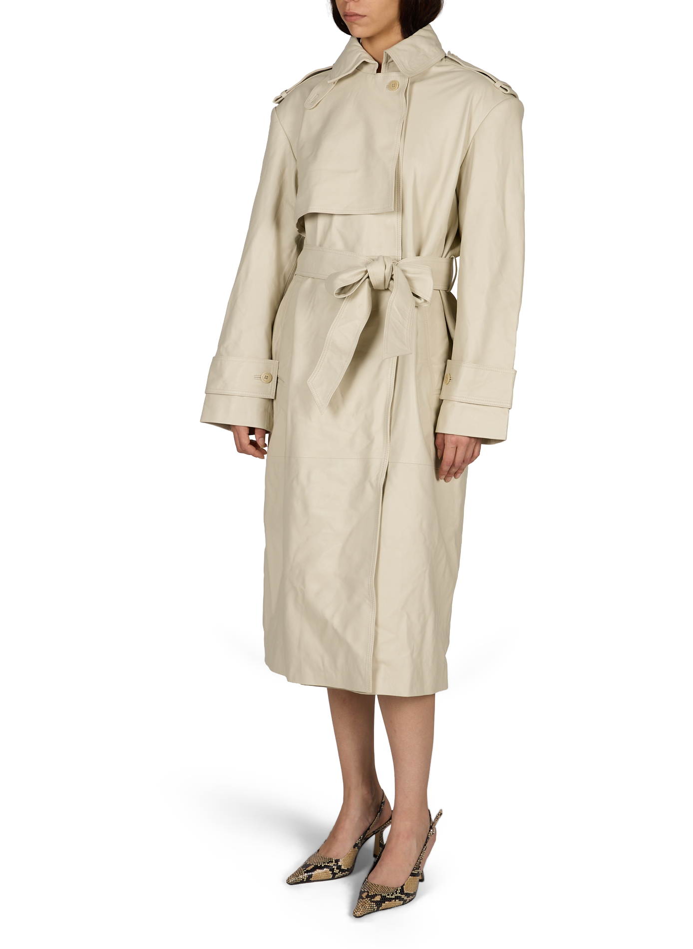 Pisonia leather trench coat REMAIN Beige