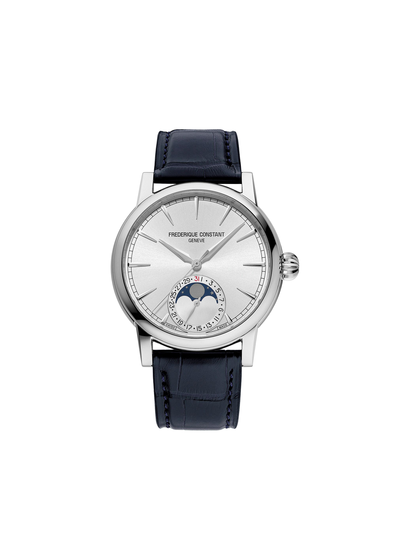 Montre automatique en cuir d'alligator FREDERIQUE CONSTANT Blanc