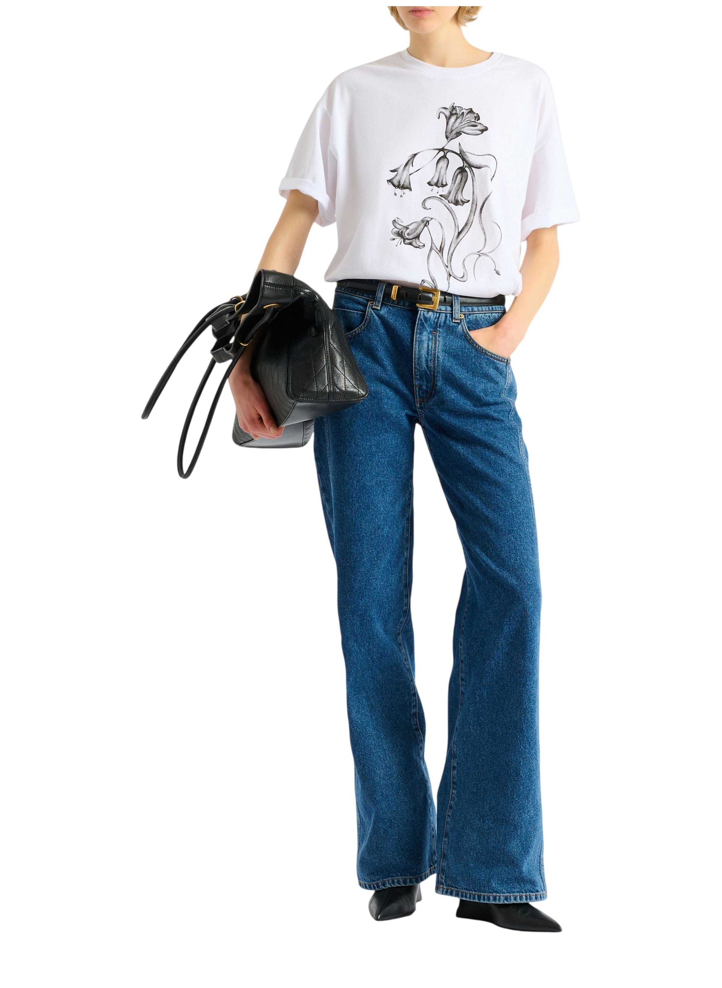T-shirt balmain flower imprimé BALMAIN Blanc