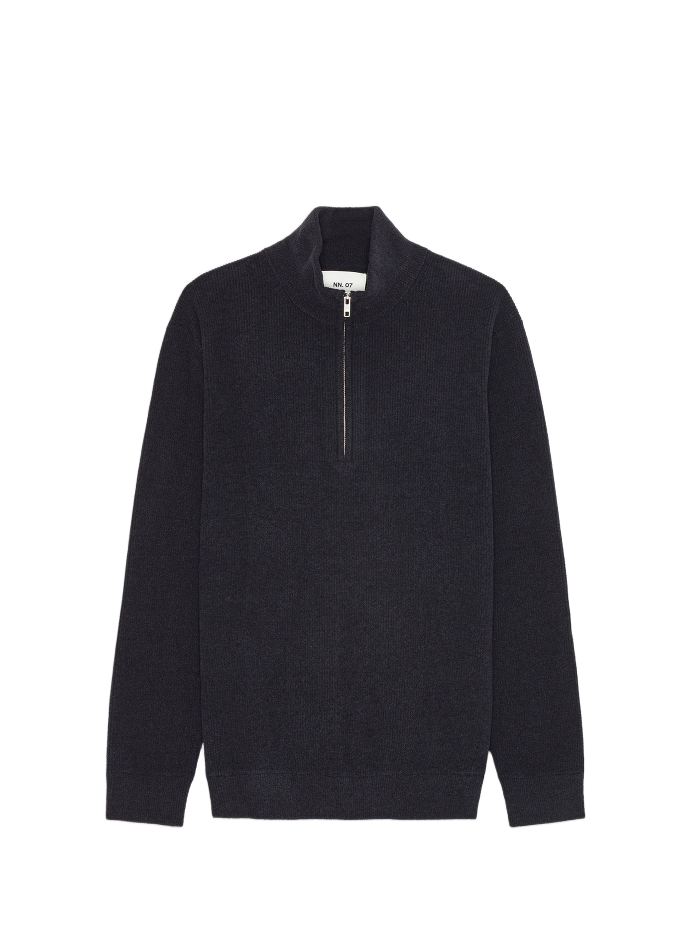 Pullover mit Stehkragen und Reißverschluss in Uni-Farbe NN.07 Blau