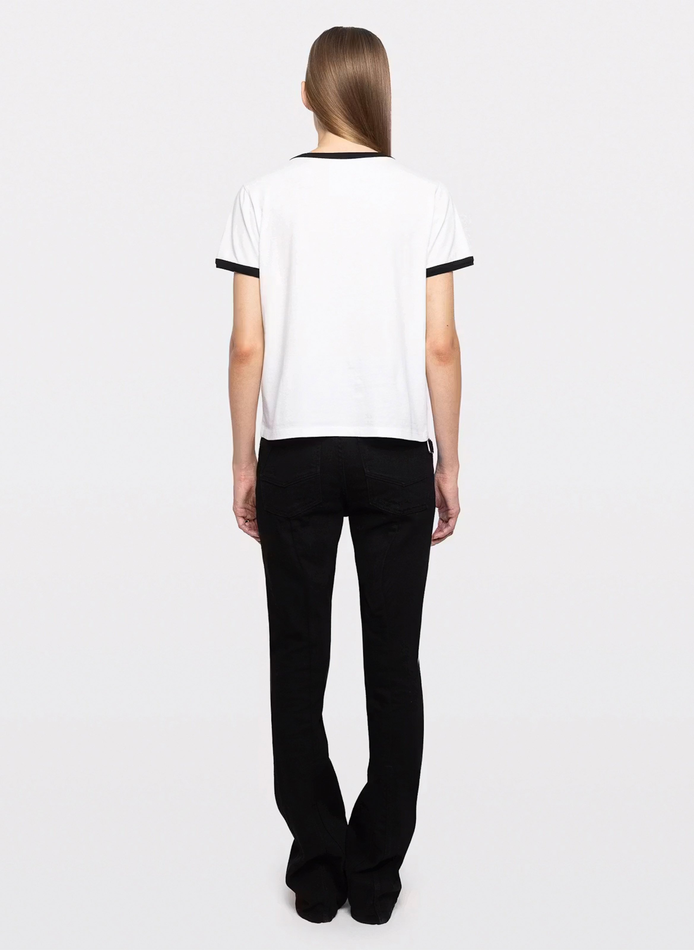 Rechte T-shirt met geborduurde katoenen alys ZADIG&VOLTAIRE Wit