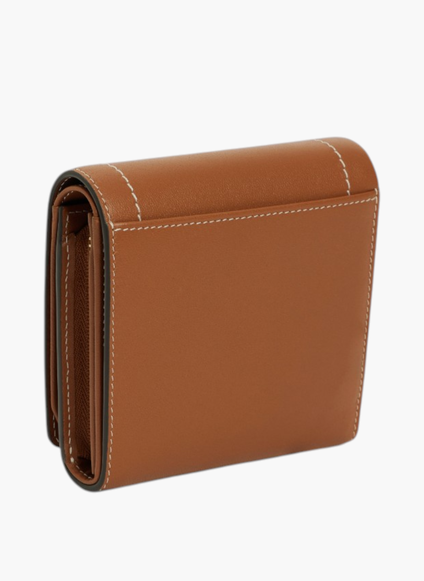 Petit portefeuille à rabat louison en cuir lisse LE TANNEUR Marron