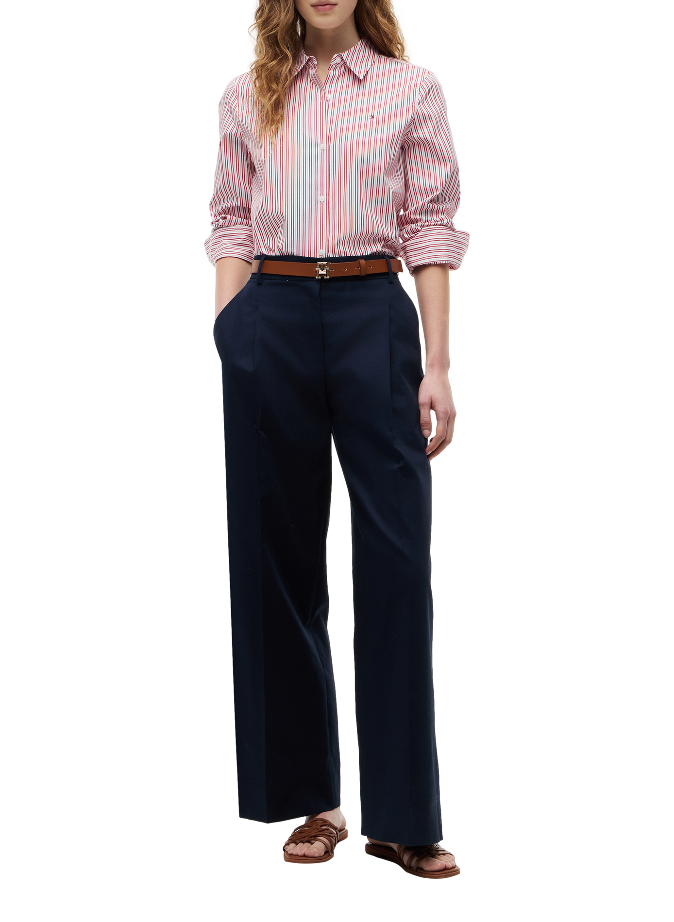 Striped shirt with embroidered logo in cotton TOMMY HILFIGER Multicolour
