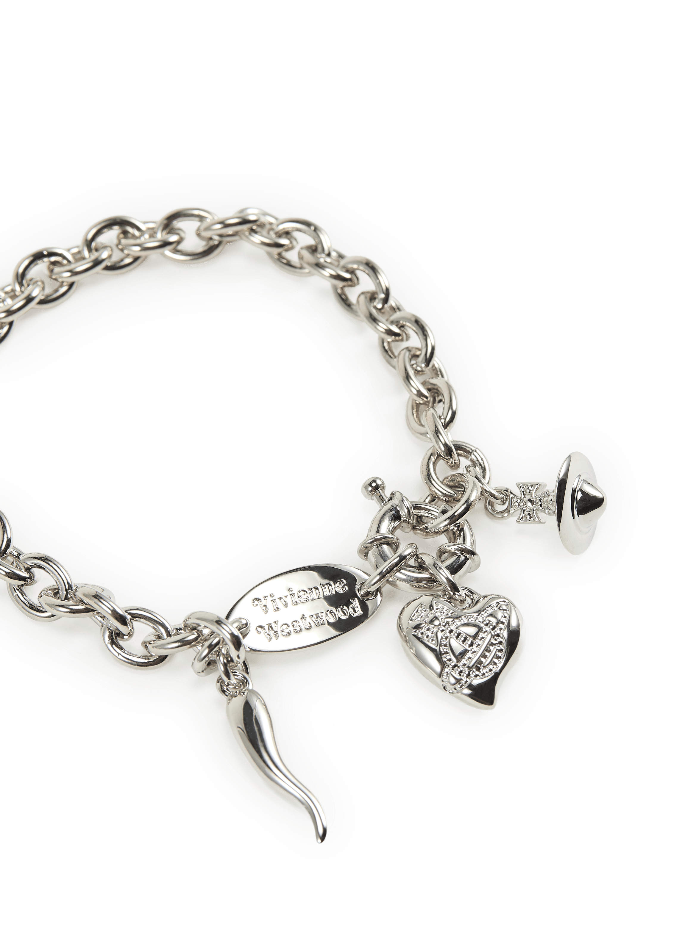 Charm brass bracelet VIVIENNE WESTWOOD Silver