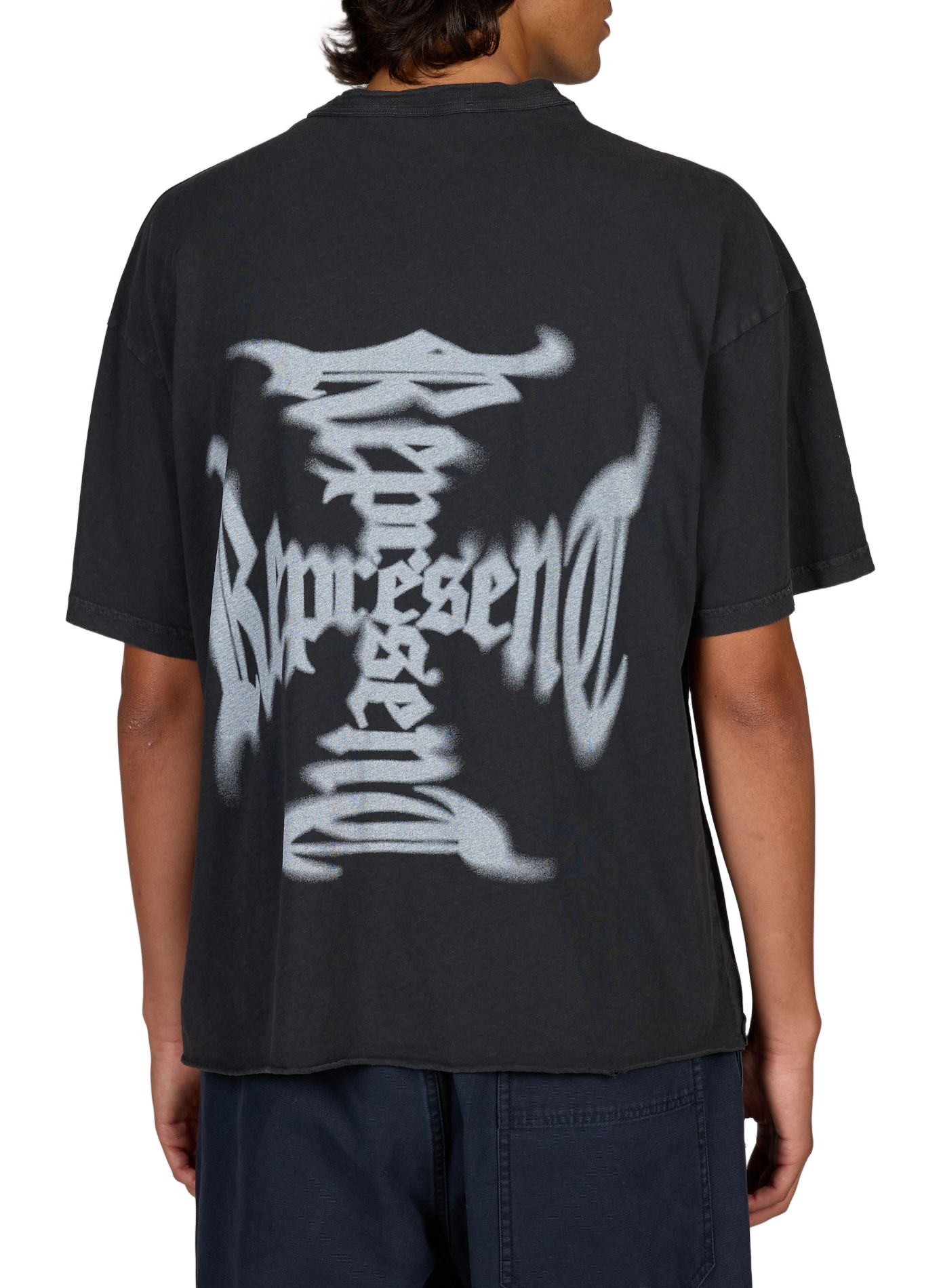 Bedrucktes Baumwoll-T-Shirt REPRESENT Schwarz