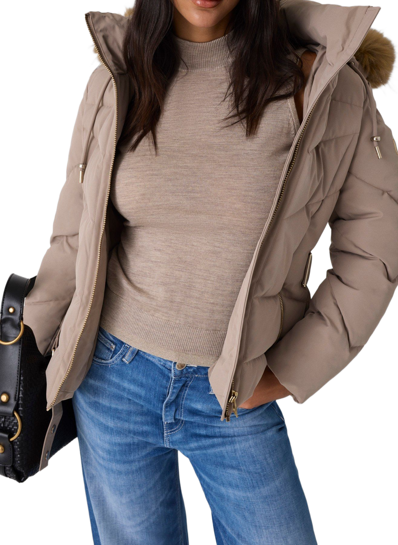 Doudoune cintrée col montant GUESS Grey