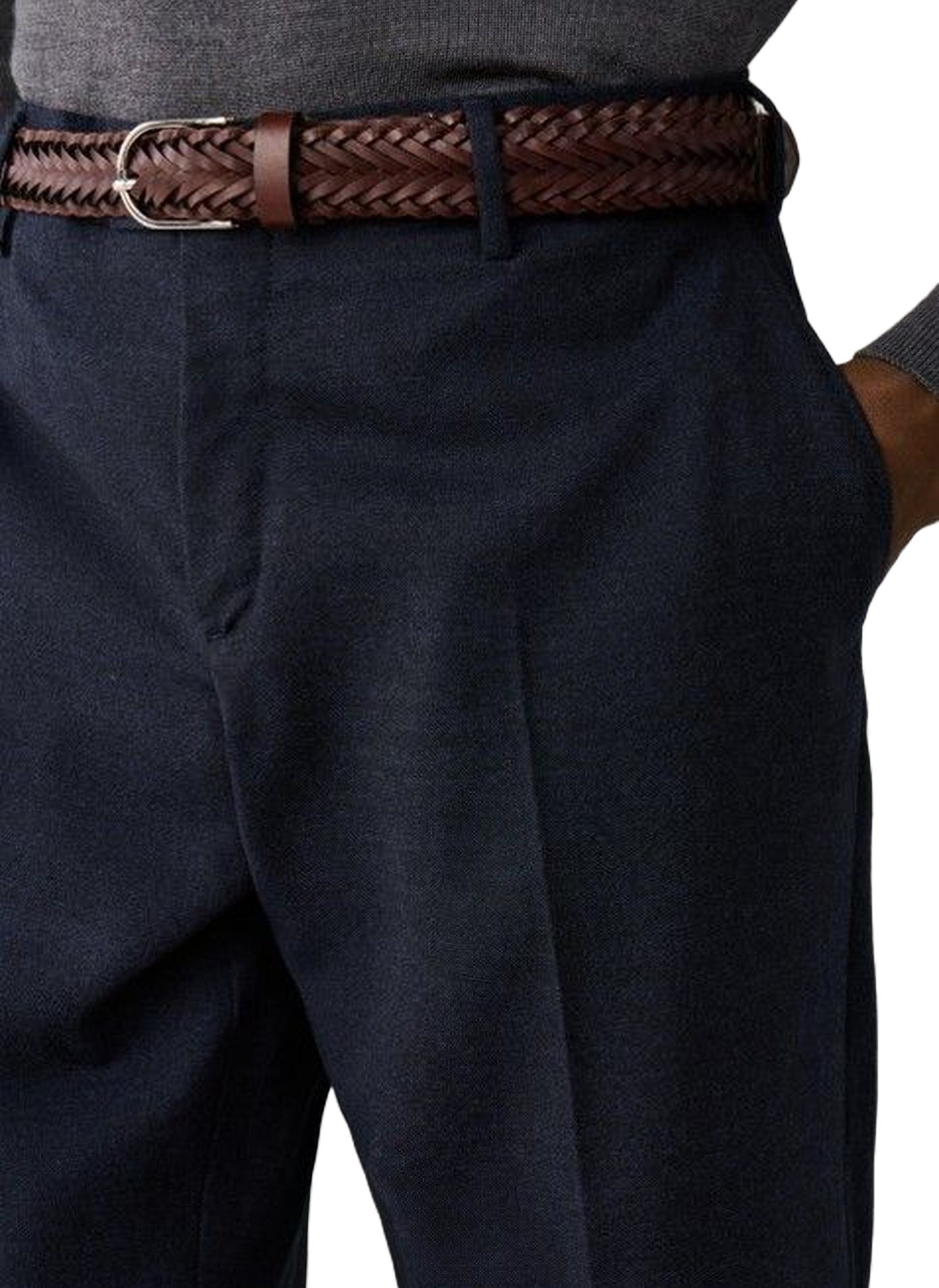 Straight-cut wool-blend trousers FACONNABLE Blue