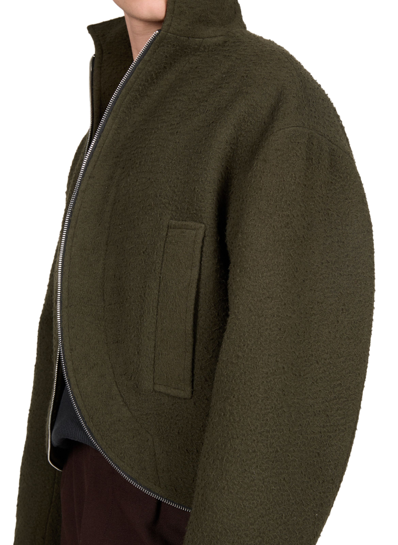 Oversized wool-blend jacket SEAN SUEN Green