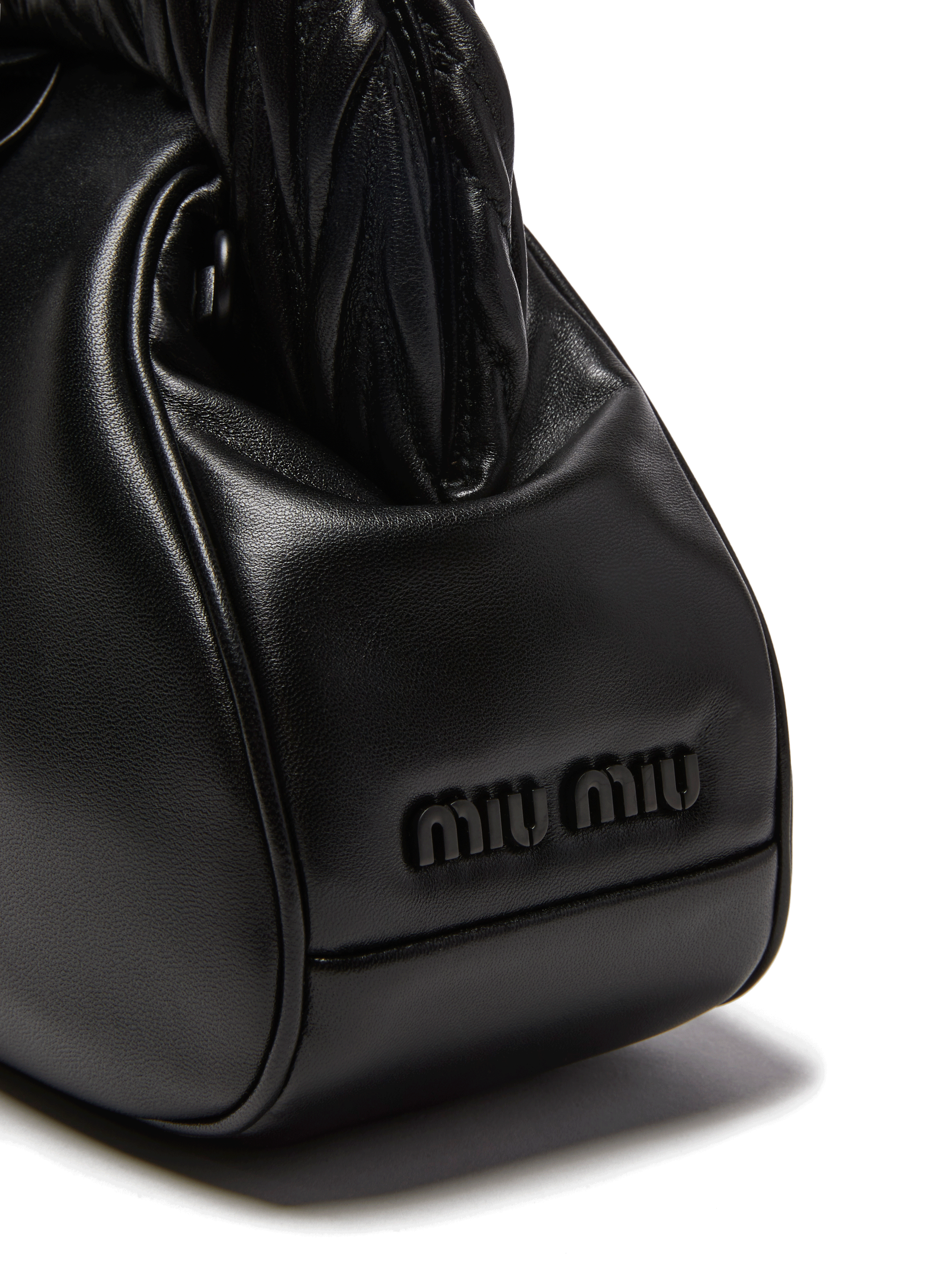 Leren gewatteerde clutch MIU MIU Zwart