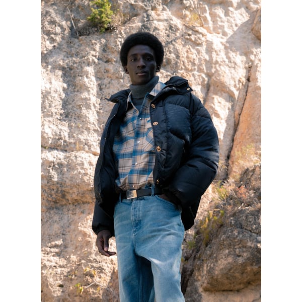 Doudoune avec motif ton sur ton