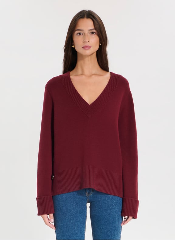 Pull bordeaux ample - nin Rouge by ZAPA ZAPA Pull bordeaux ample - nin Rouge