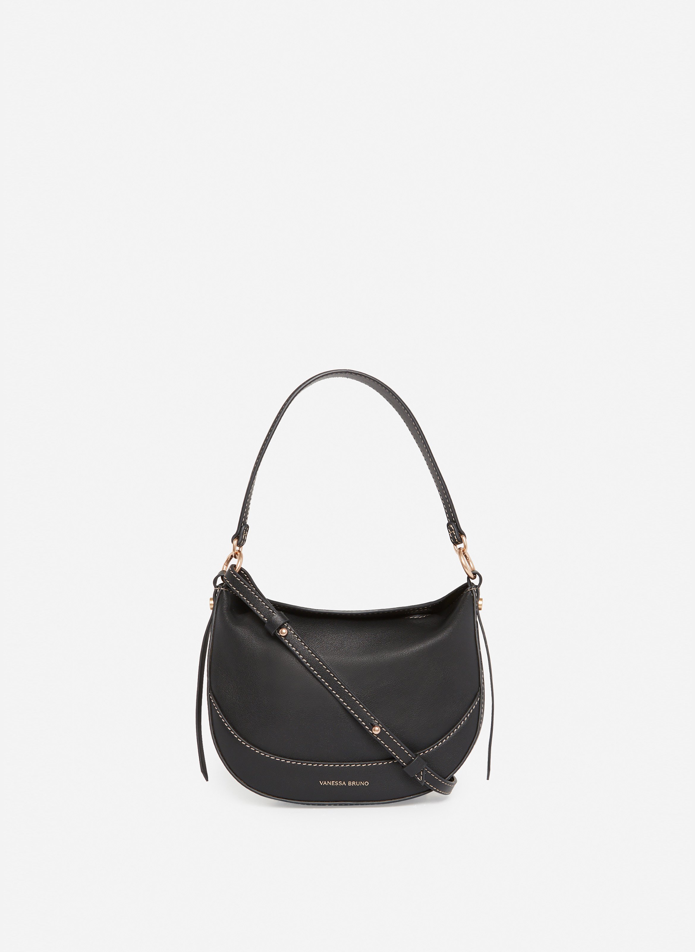 VANESSA BRUNO Petit sac daily en cuir Noir