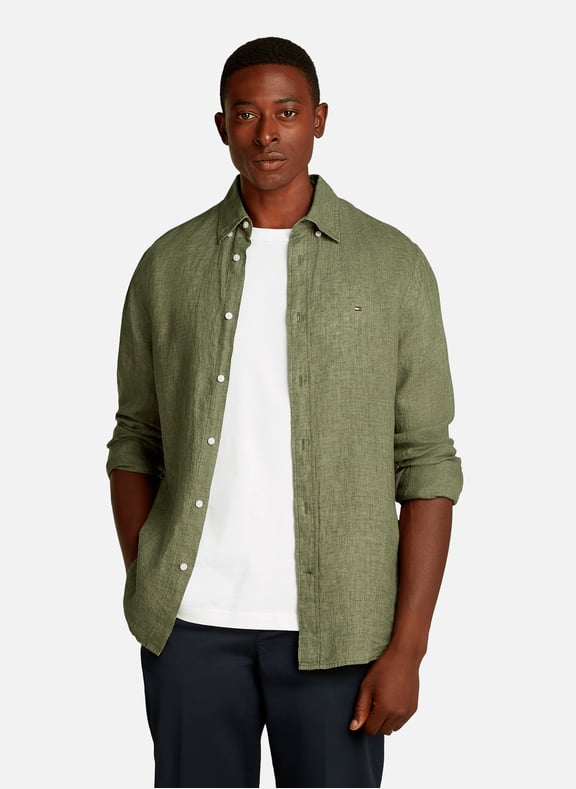 Chemise en lin Vert by TOMMY HILFIGER TOMMY HILFIGER Chemise en lin Vert