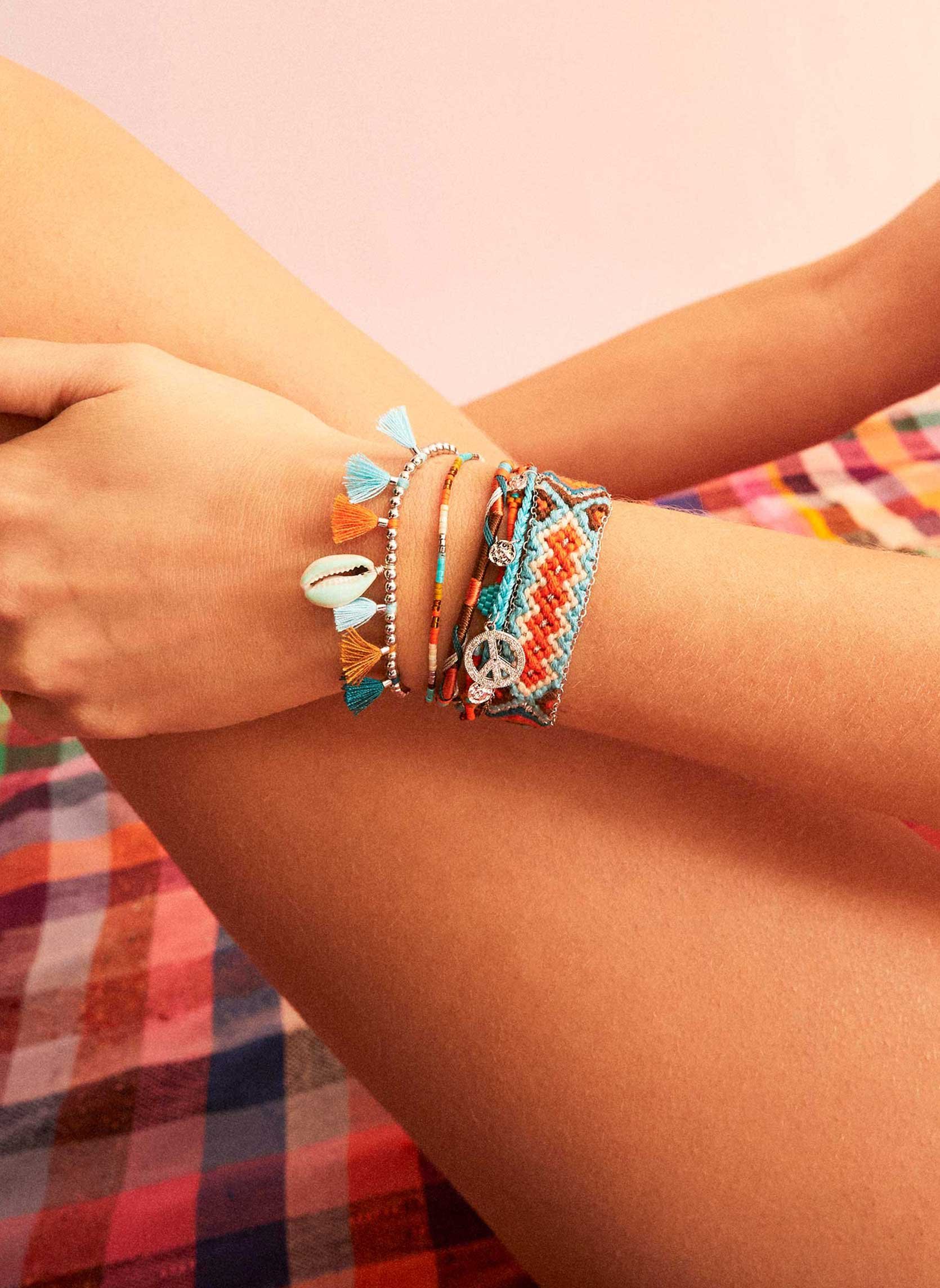 Manchette bracelet multiliens peacemaker HIPANEMA Bleu