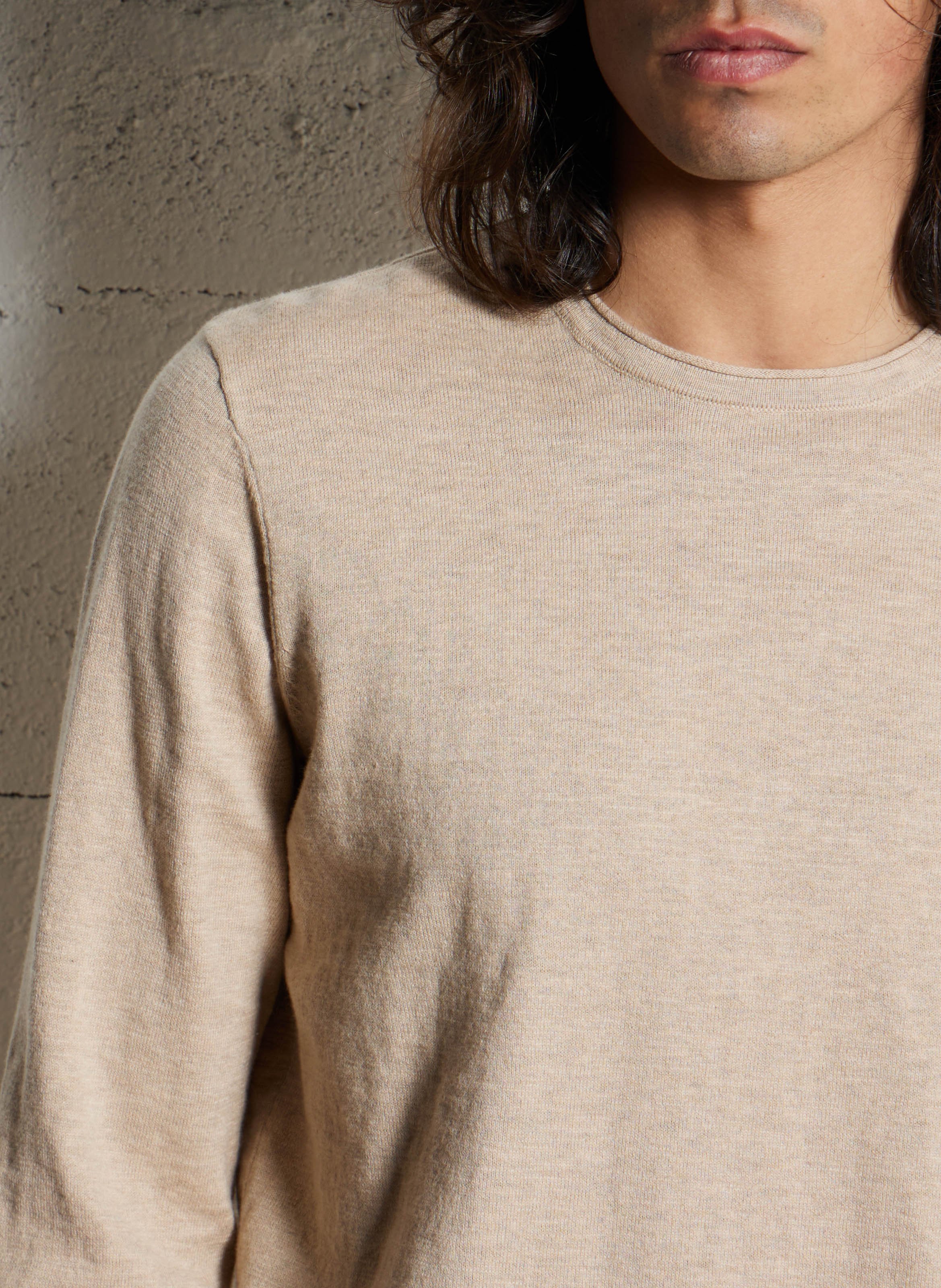 Pull droit en coton IKKS Beige