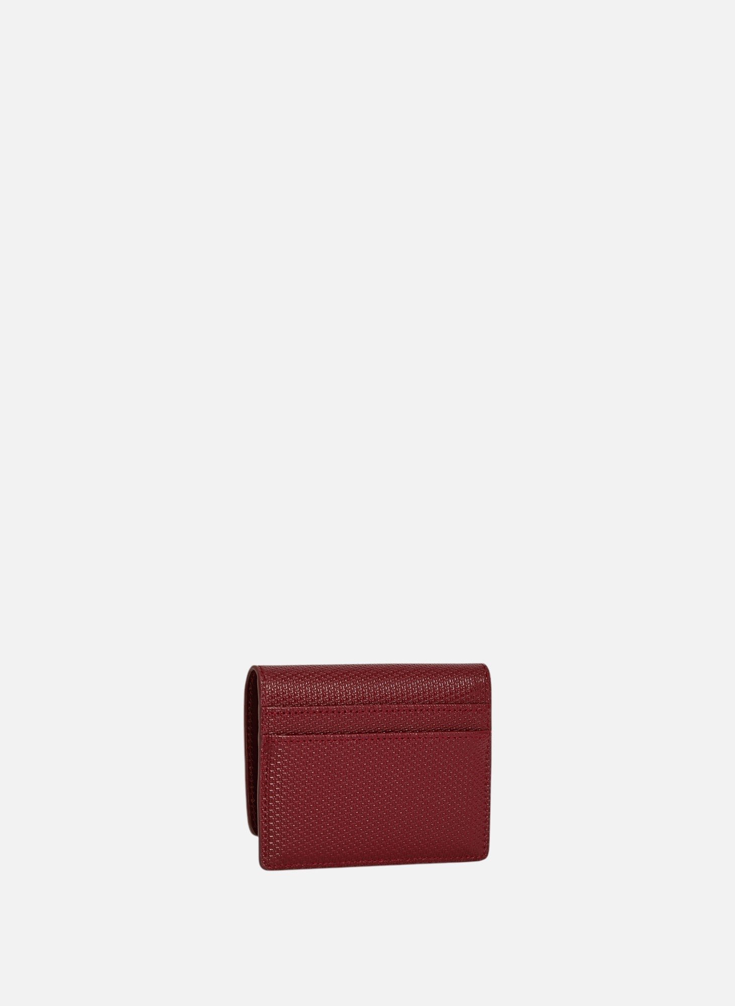 Porte cartes à rabat emilie en cuir signature t LE TANNEUR Rouge