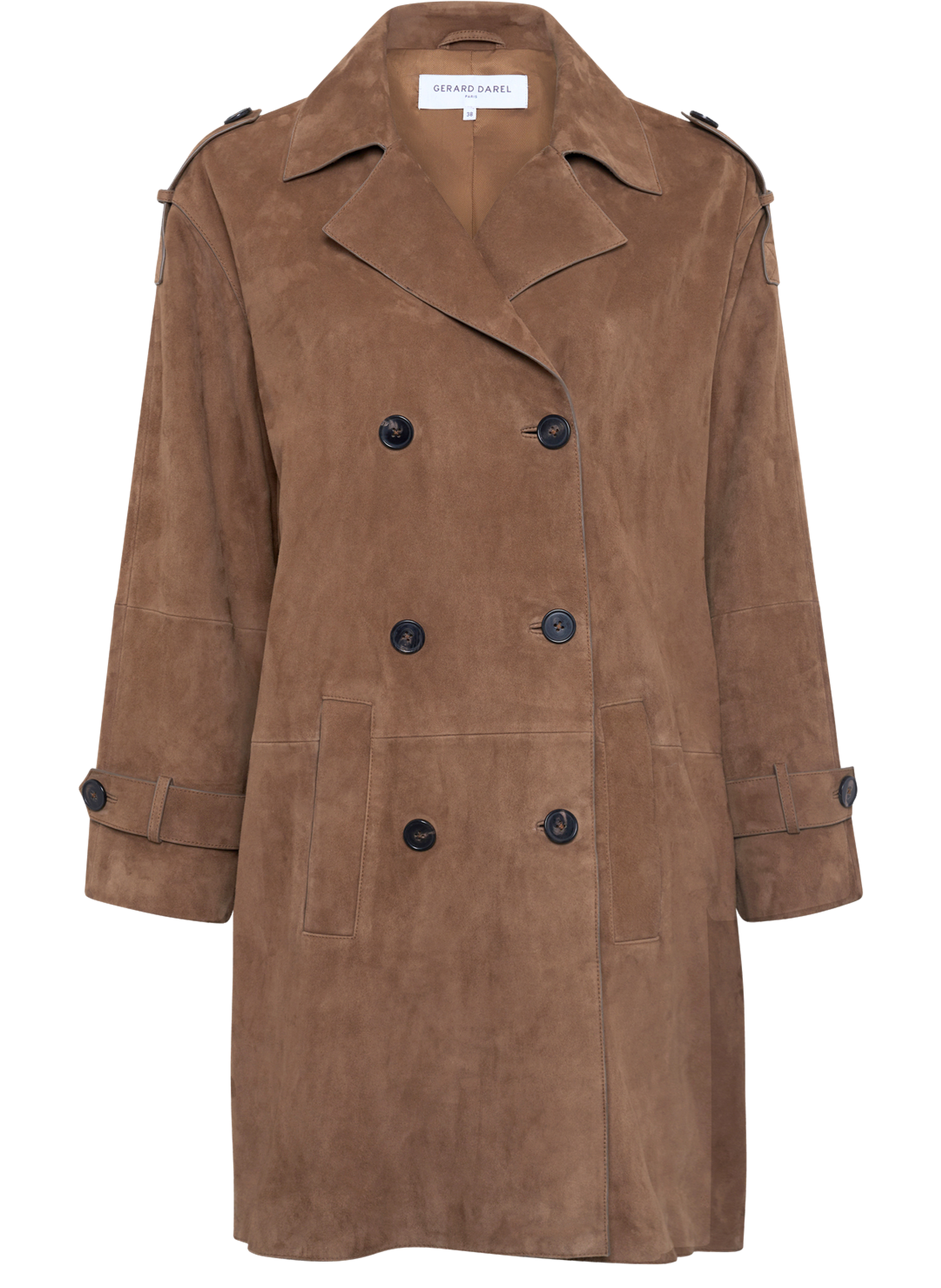 Manteau en cuir velours - manon GERARD DAREL Marron